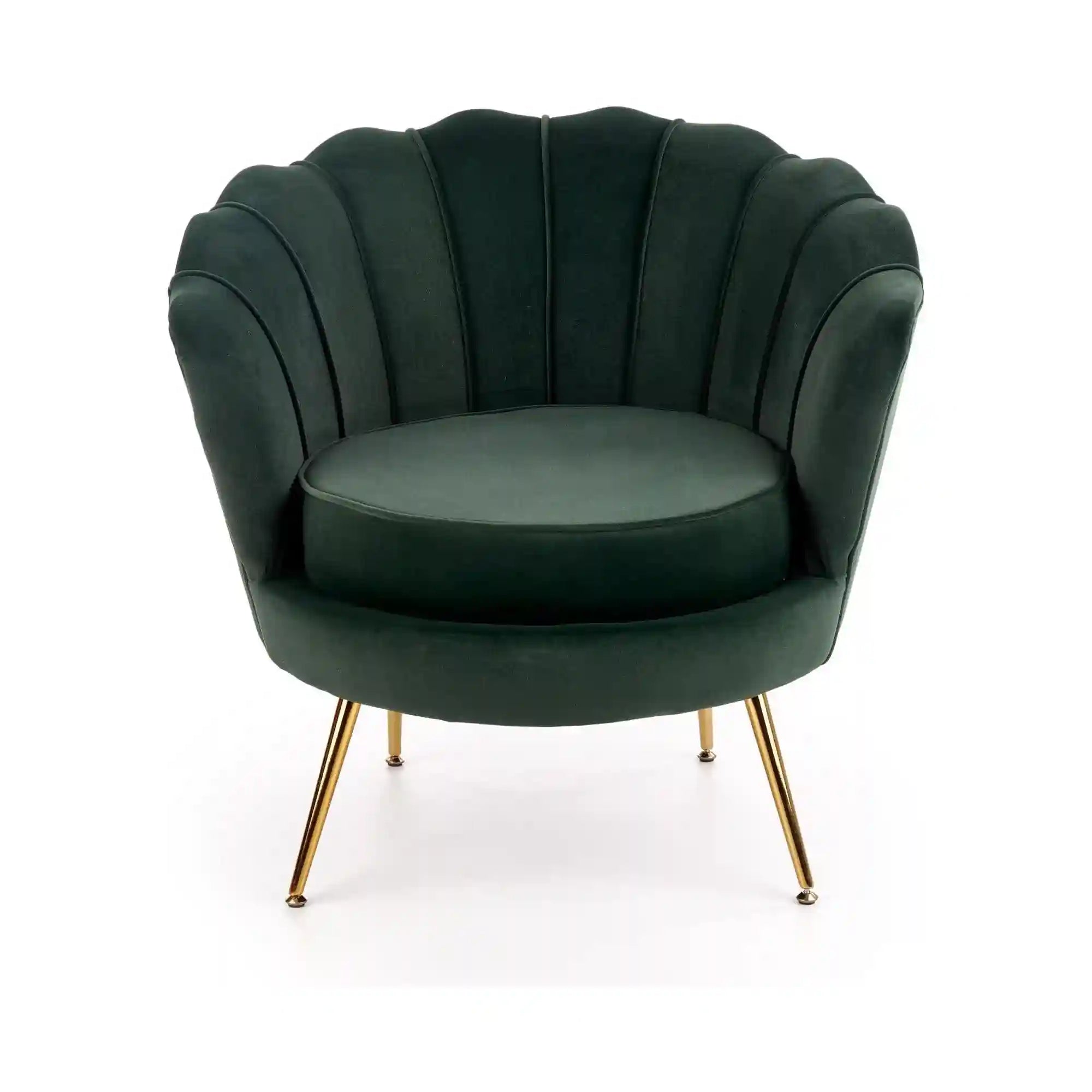 Fotoliu AMORINITO, verde inchis/auriu, stofa catifelata/otel, 81x77x77 cm