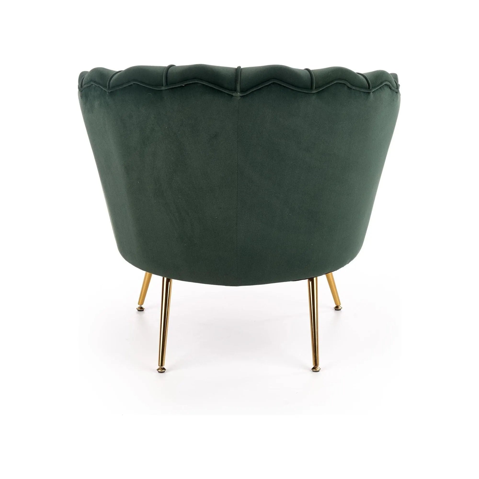 Fotoliu AMORINITO, verde inchis/auriu, stofa catifelata/otel, 81x77x77 cm