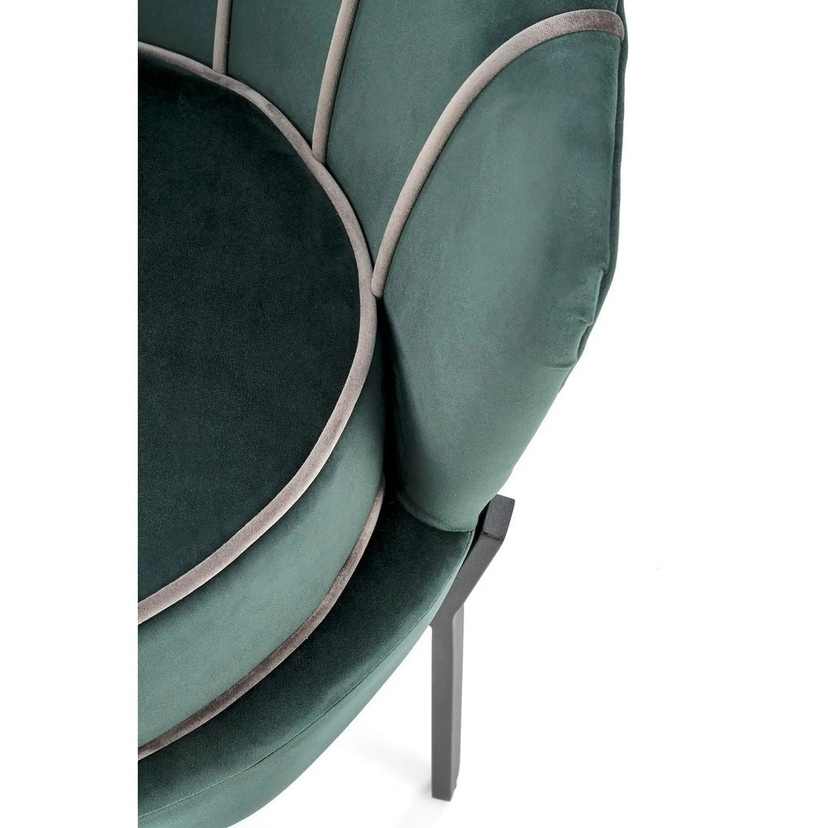 Fotoliu ANGELO, verde/negru, stofa catifelata/otel, 73x73x75 cm