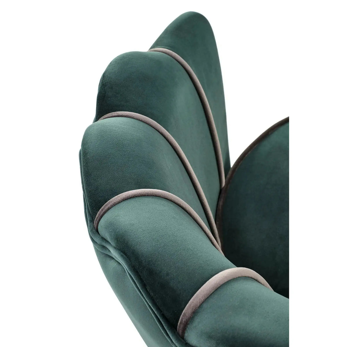 Fotoliu ANGELO, verde/negru, stofa catifelata/otel, 73x73x75 cm