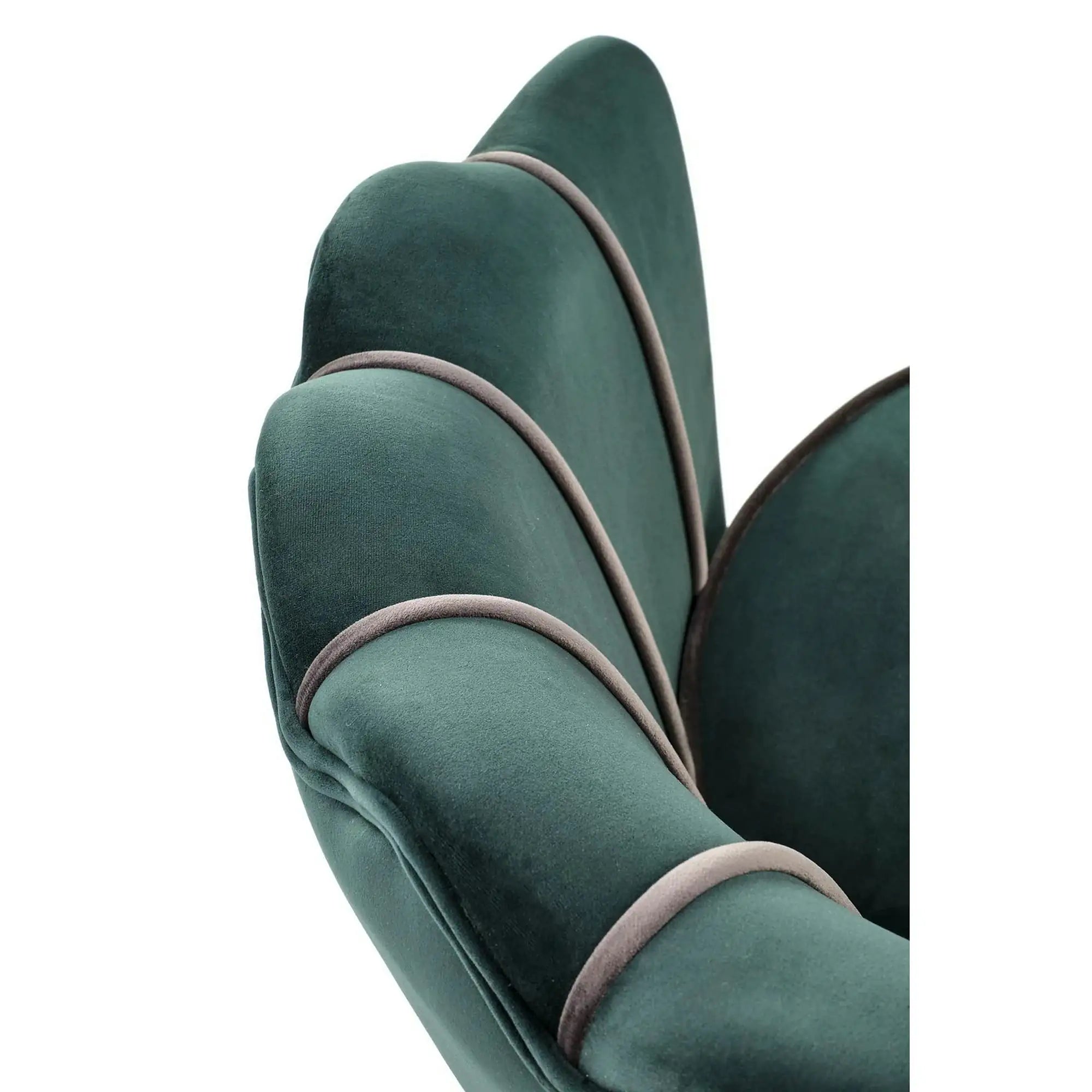 Fotoliu ANGELO, verde/negru, stofa catifelata/otel, 73x73x75 cm