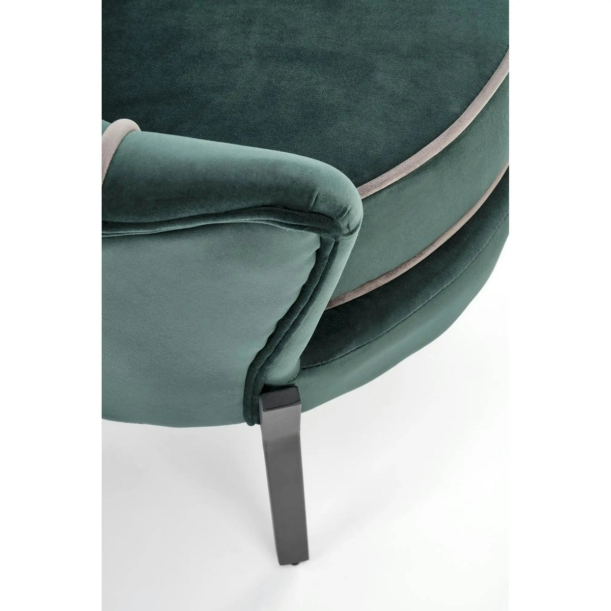 Fotoliu ANGELO, verde/negru, stofa catifelata/otel, 73x73x75 cm