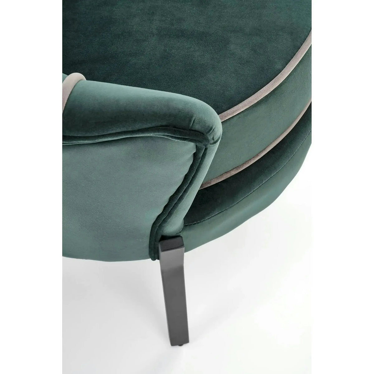 Fotoliu ANGELO, verde/negru, stofa catifelata/otel, 73x73x75 cm
