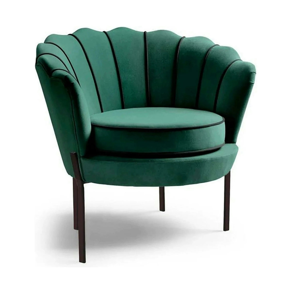 Fotoliu ANGELO, verde/negru, stofa catifelata/otel, 73x73x75 cm