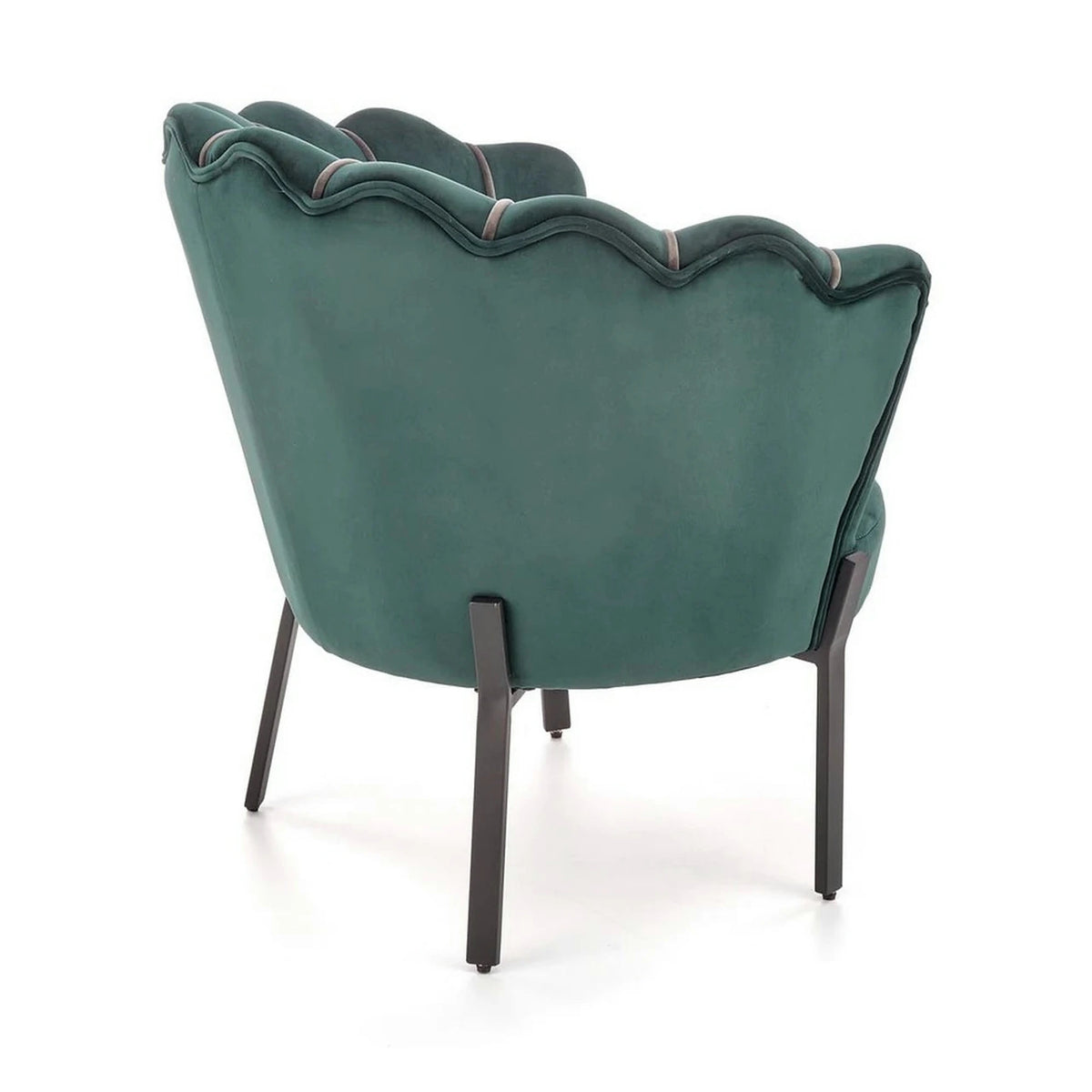 Fotoliu ANGELO, verde/negru, stofa catifelata/otel, 73x73x75 cm