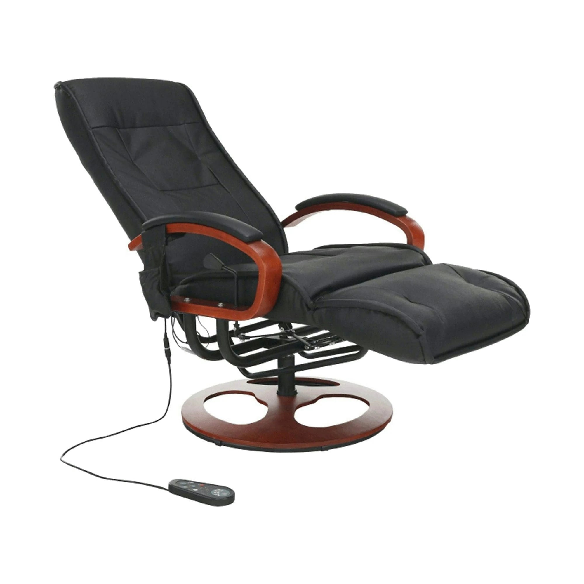 Fotoliu ARTUS 2, negru/cires, piele ecologica/lemn, 66x93x110 cm