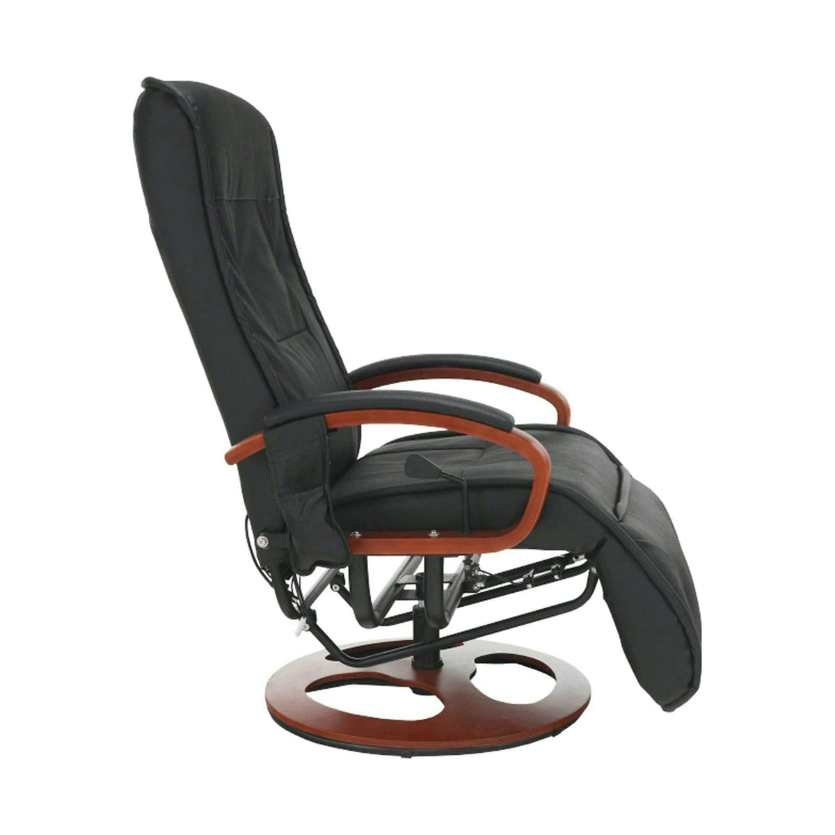 Fotoliu ARTUS 2, negru/cires, piele ecologica/lemn, 66x93x110 cm