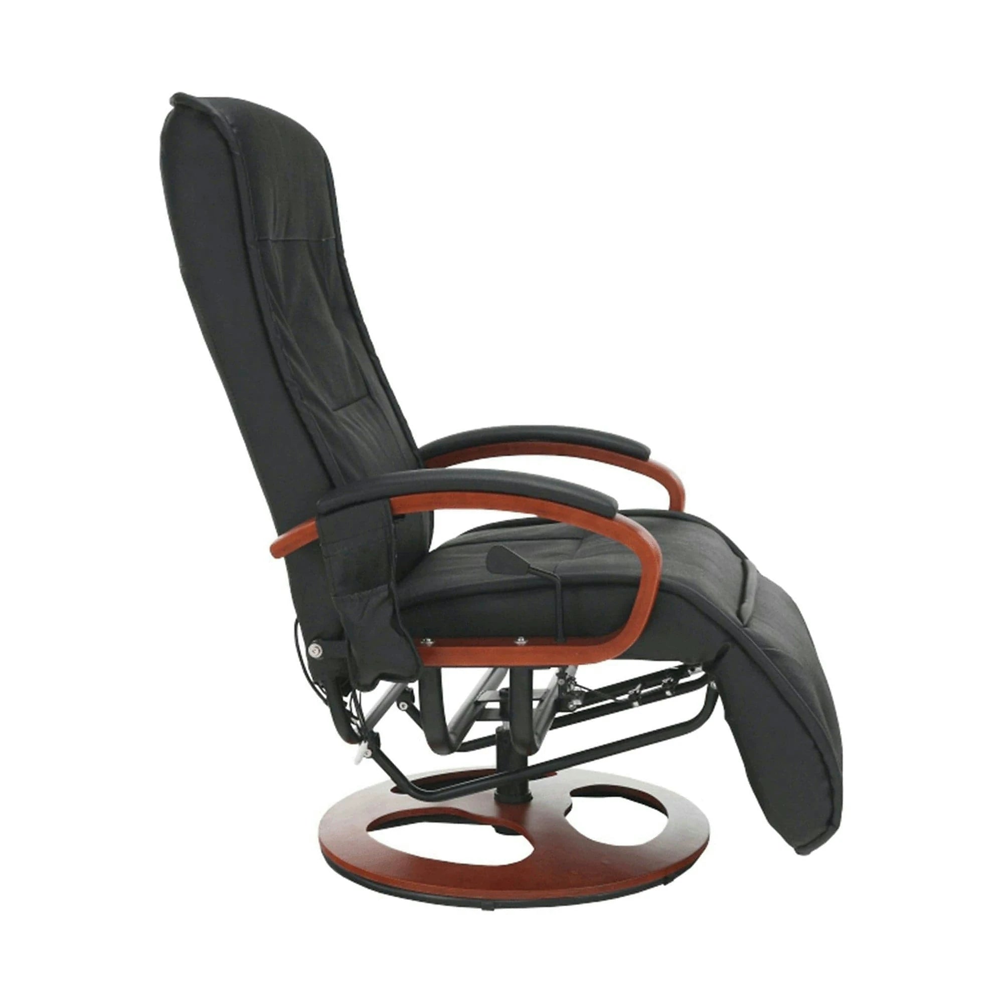 Fotoliu ARTUS 2, negru/cires, piele ecologica/lemn, 66x93x110 cm