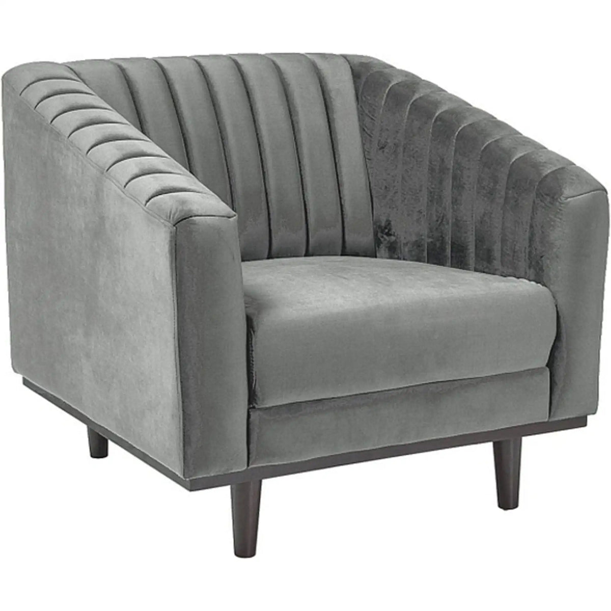 Fotoliu ASPREY, stofa catifelata gri - Bluvel 14, 83x85x78 cm