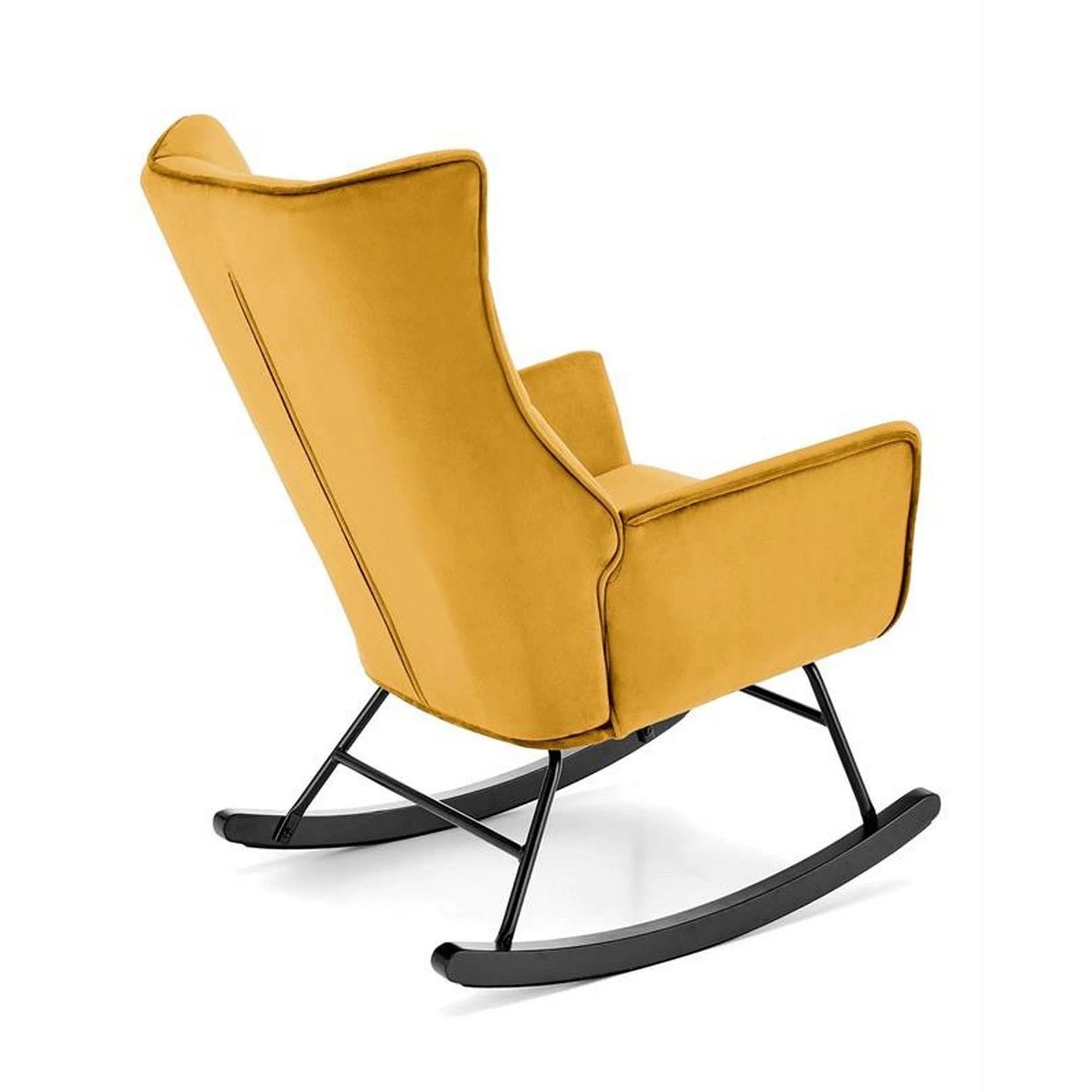 Fotoliu balansoar BAZALTO, stofa catifelata galben mustar - Bluvel 68, 70x90x92 cm