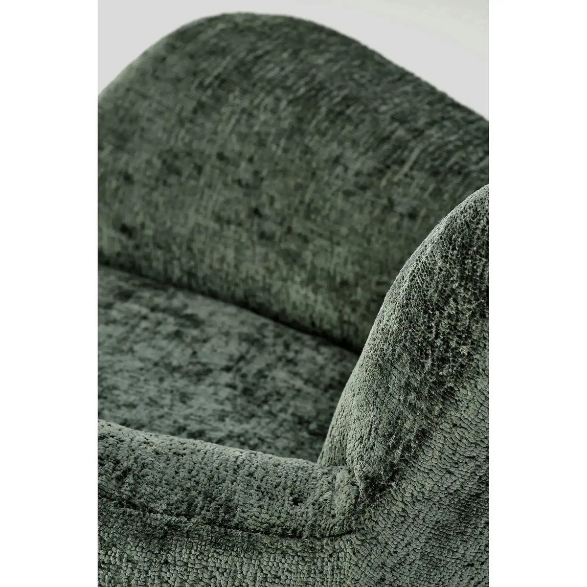 Fotoliu balansoar CASTRO, verde/negru/stejar, stofa catifelata/metal/lemn, 77x106x92 cm