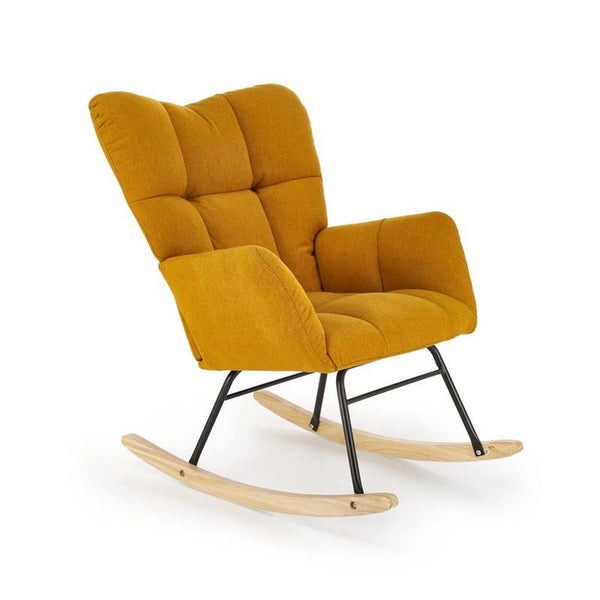 Fotoliu balansoar VASCO, stofa clasica galben mustar - Nea 66, 70x97x94 cm