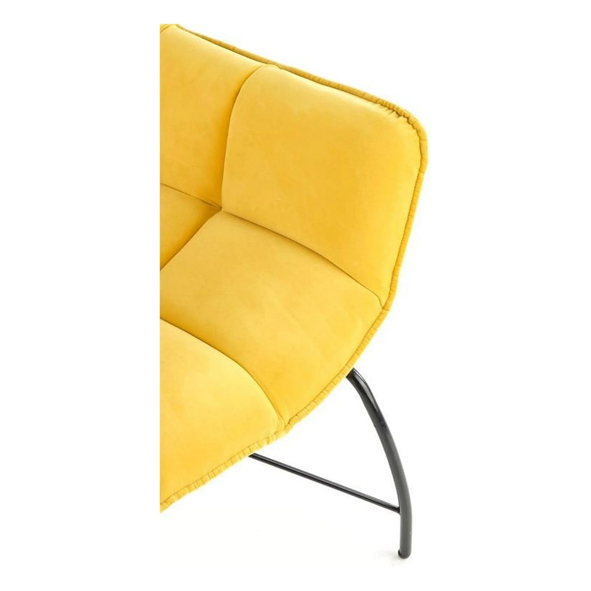 Fotoliu BELTON, galben/negru, stofa catifelata/otel, 74x73x78 cm