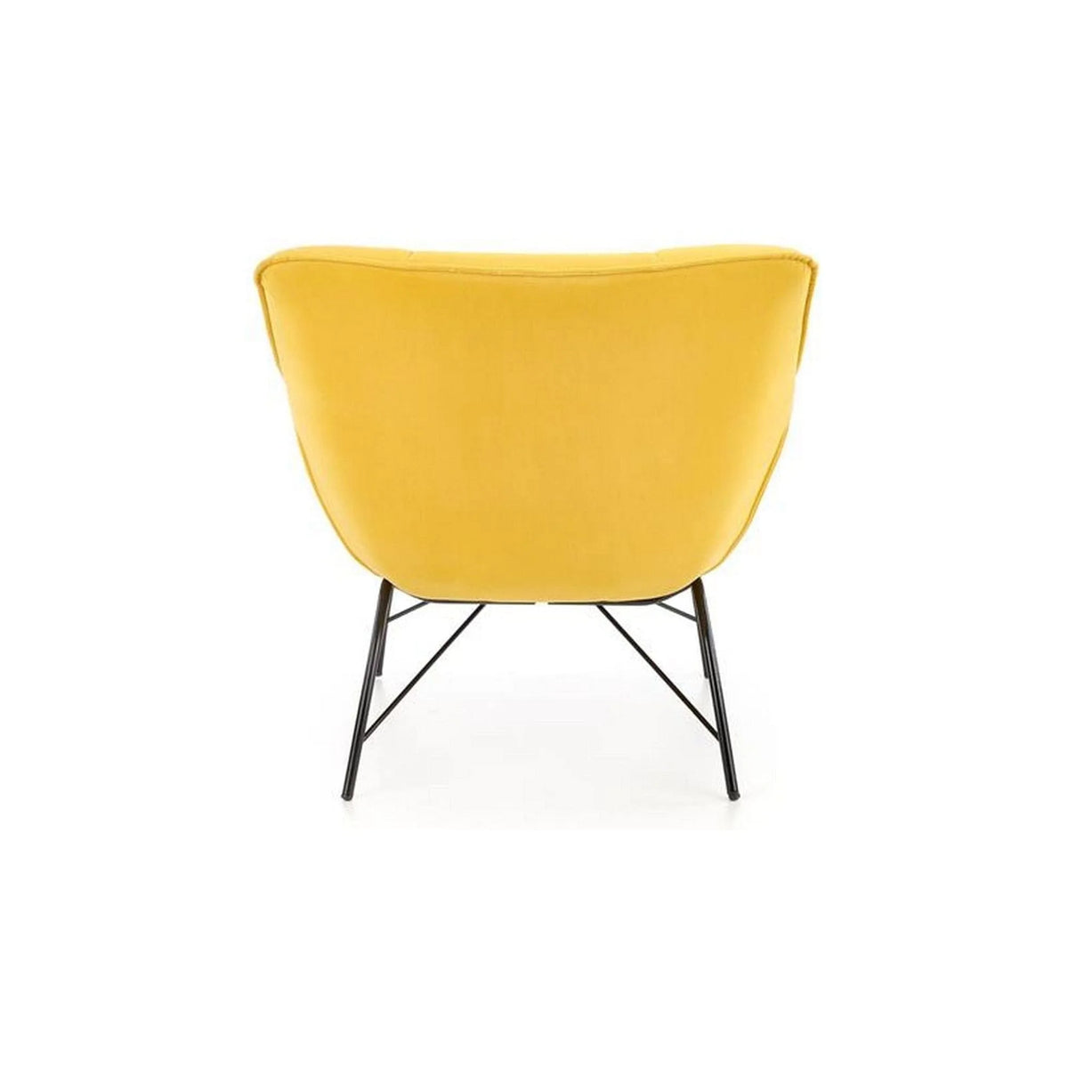 Fotoliu BELTON, galben/negru, stofa catifelata/otel, 74x73x78 cm