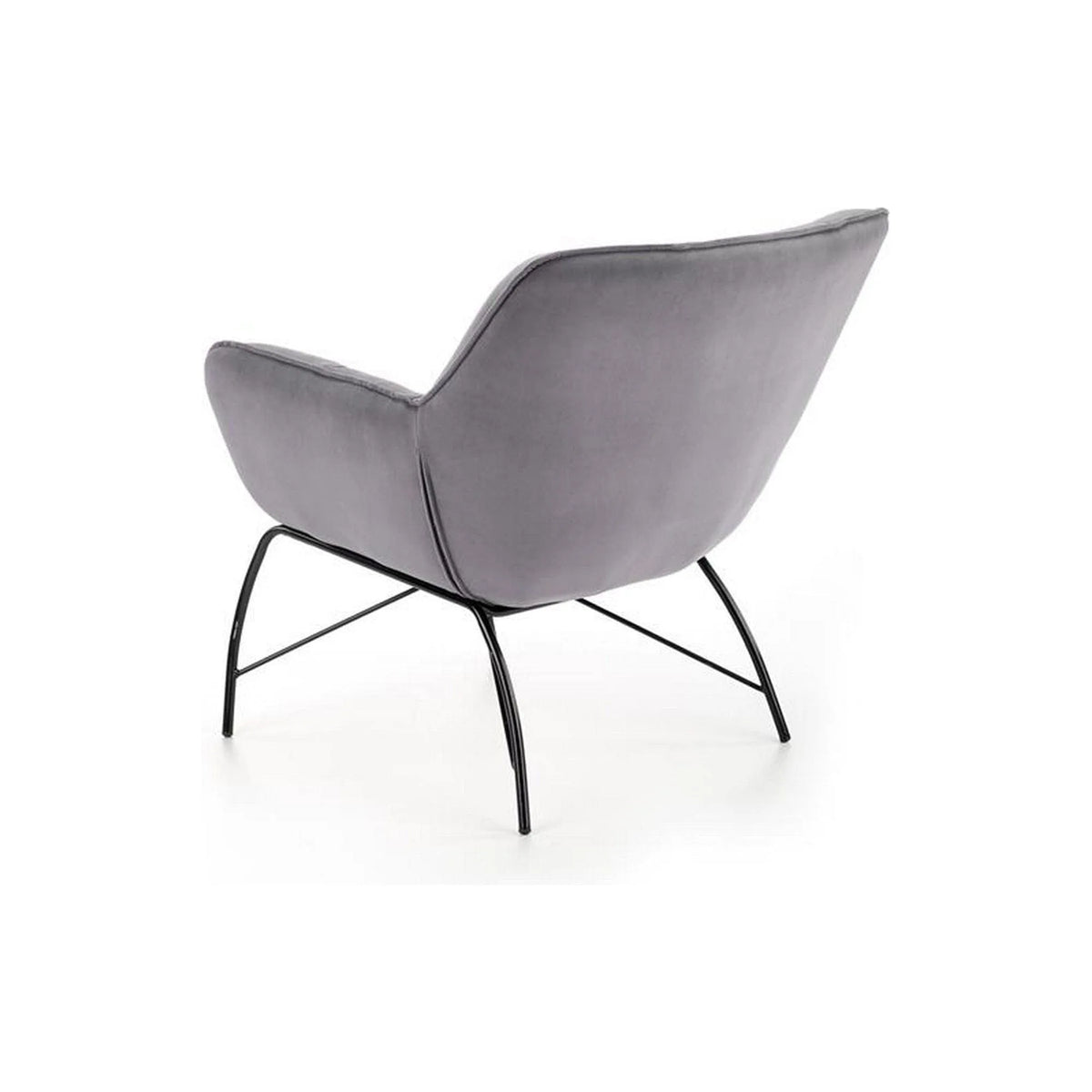 Scaun de relaxare modern BELTON, gri/negru, stofa catifelata/otel, 74x73x78 cm
