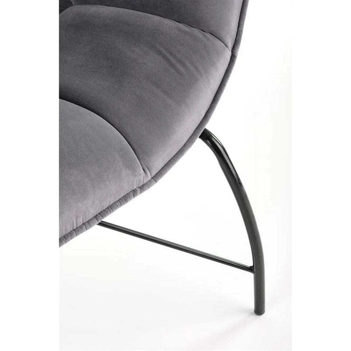 Scaun de relaxare modern BELTON, gri/negru, stofa catifelata/otel, 74x73x78 cm