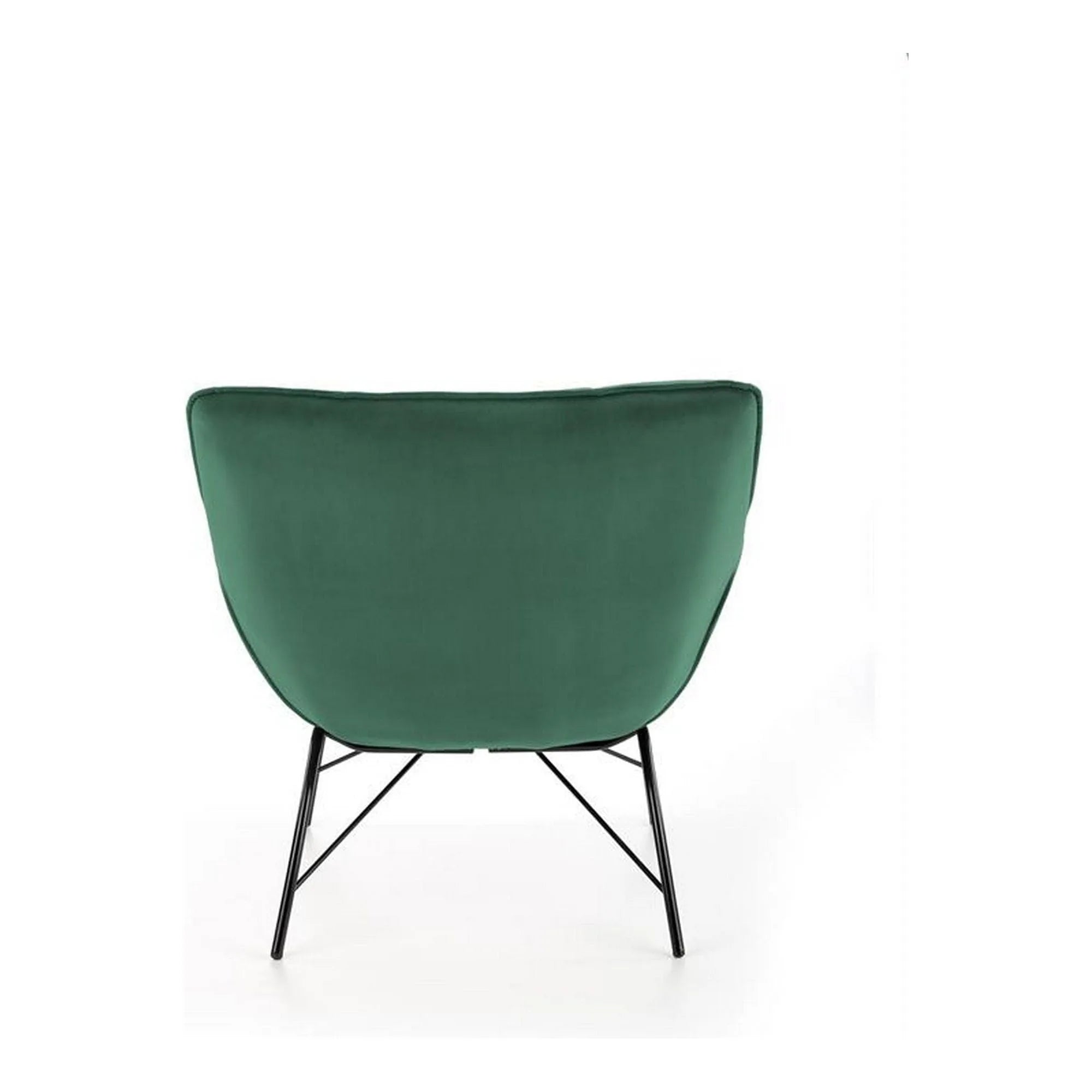 Fotoliu BELTON, verde inchis/negru, stofa catifelata/otel, 74x73x78 cm