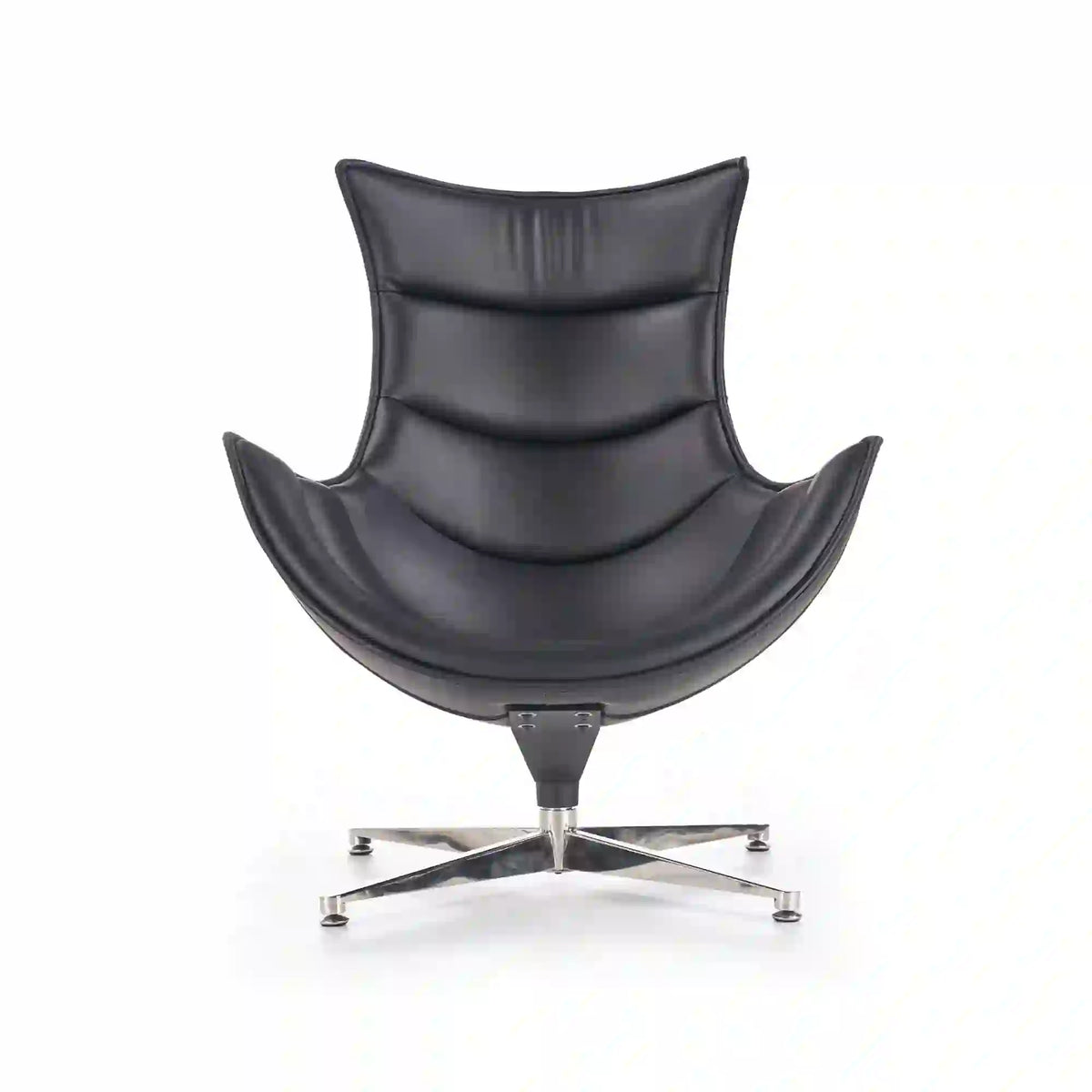 Fotoliu birou LUXOR, negru/crom, piele ecologica/metal, 86x84x96 cm