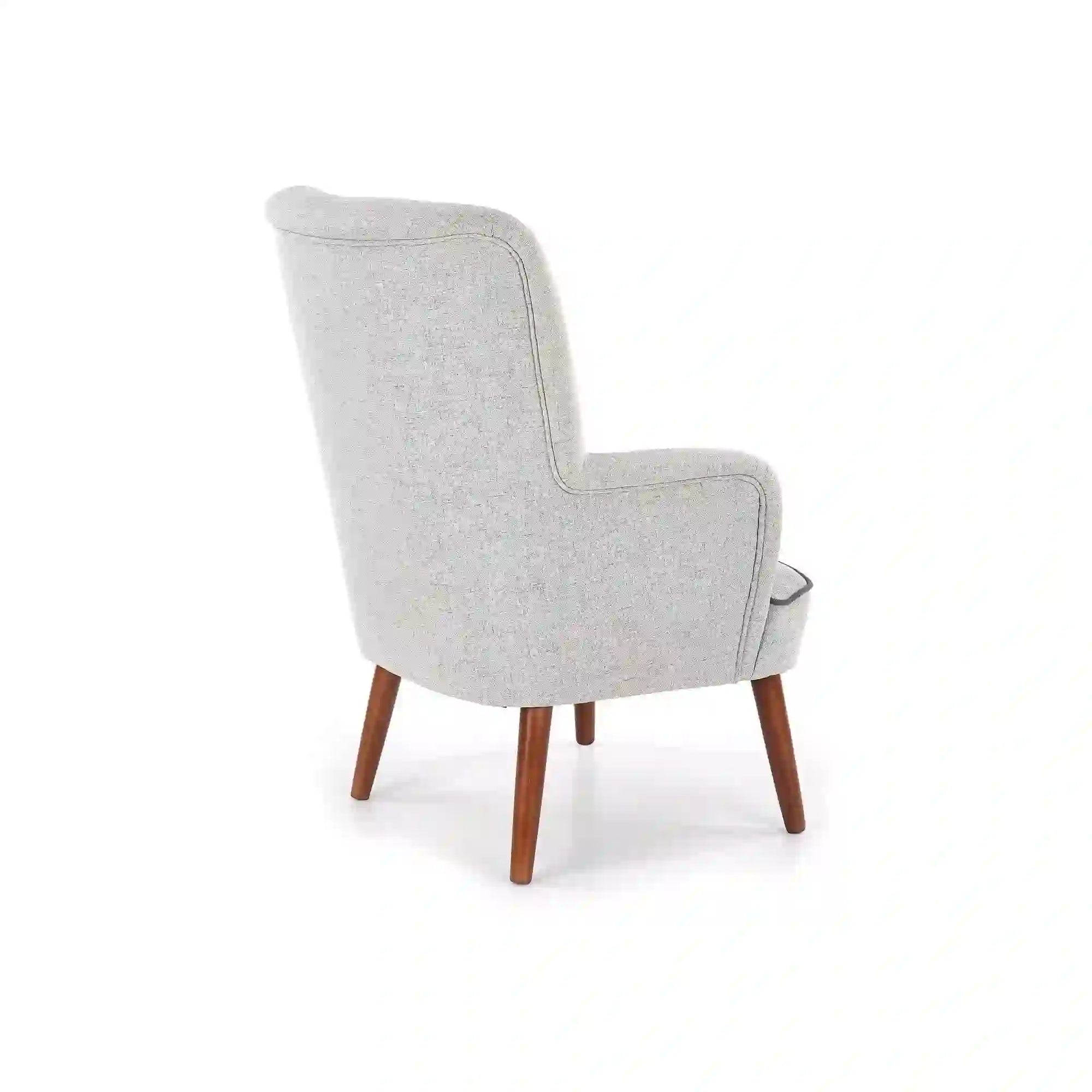 Fotoliu BISHOP, gri deschis/nuc, stofa/lemn, 76x78x102 cm