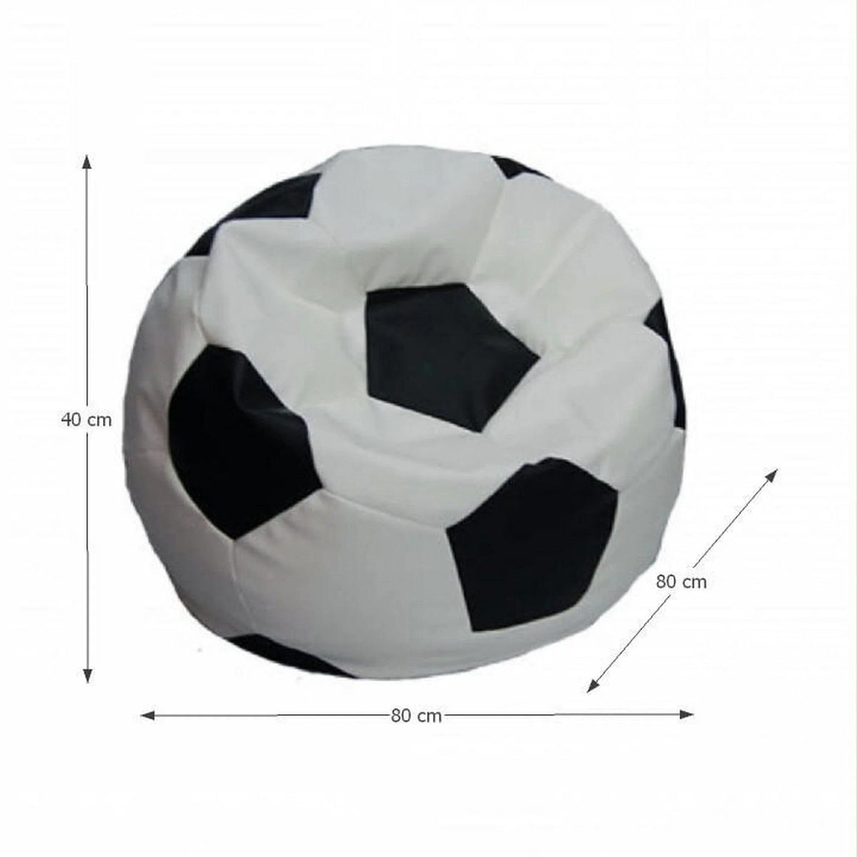 Fotoliu BOBEK, alb/negru, piele ecologica, 80x40 cm