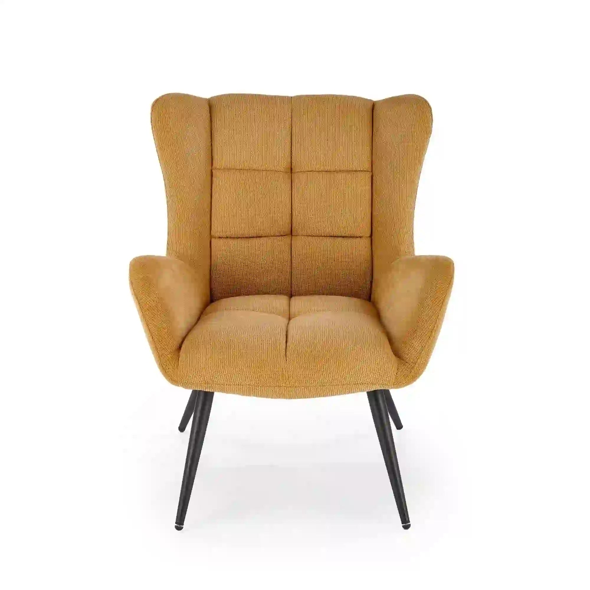 Fotoliu BYRON, stofa clasica galben mustar - Vardo 66, 75x85x92 cm