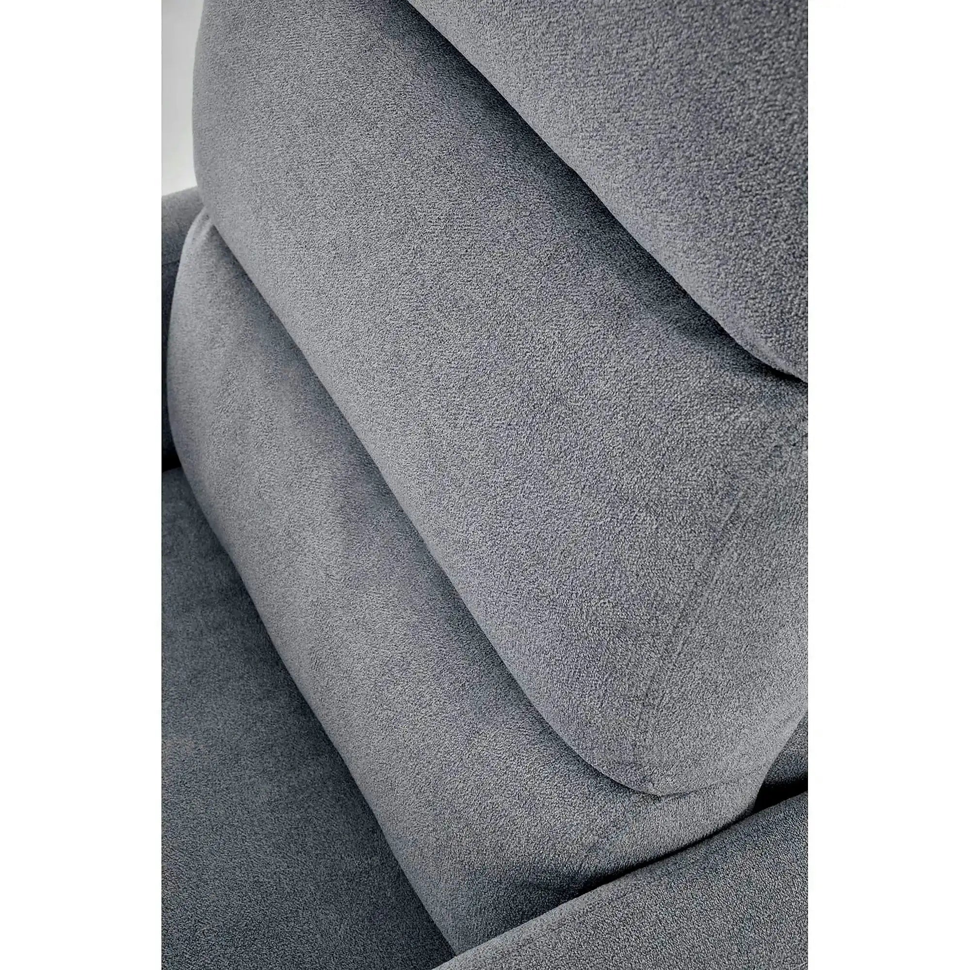 Fotoliu CARINIO, gri/negru, stofa clasica/metal, 75x95/165x87/107 cm