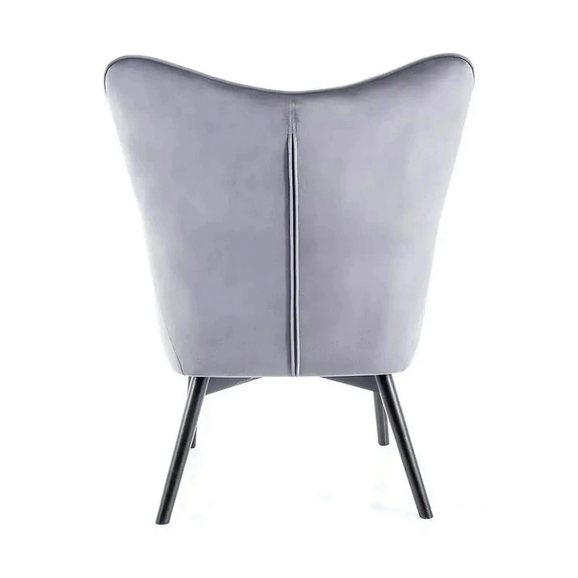 Fotoliu CARMEN, stofa catifelata gri inchis - Bluvel 14, 72x75x99 cm