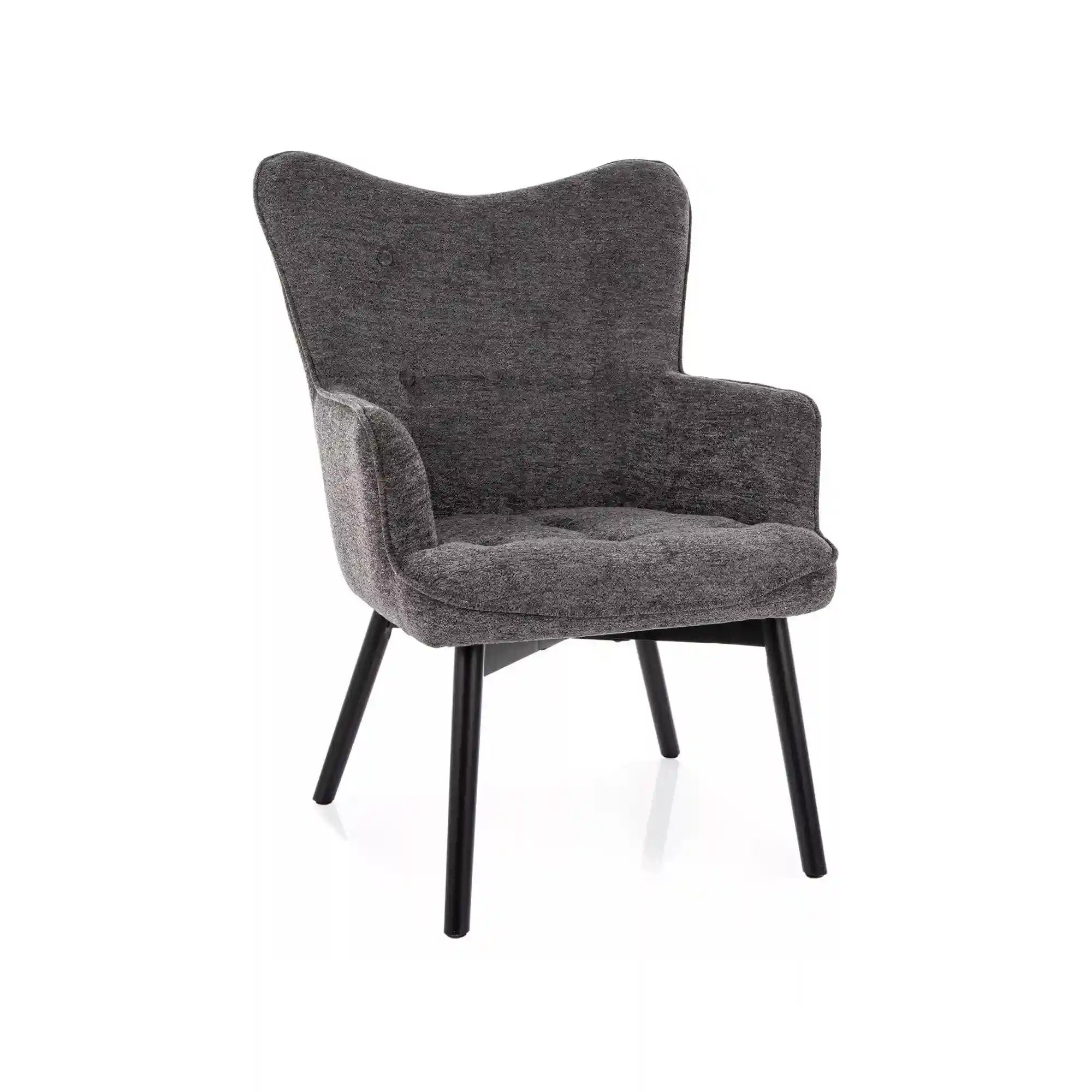 Fotoliu CARMEN, stofa clasica gri inchis - Raven 15, 72x75x99 cm