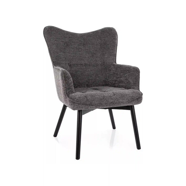 Fotoliu CARMEN, stofa clasica gri inchis - Raven 15, 72x75x99 cm