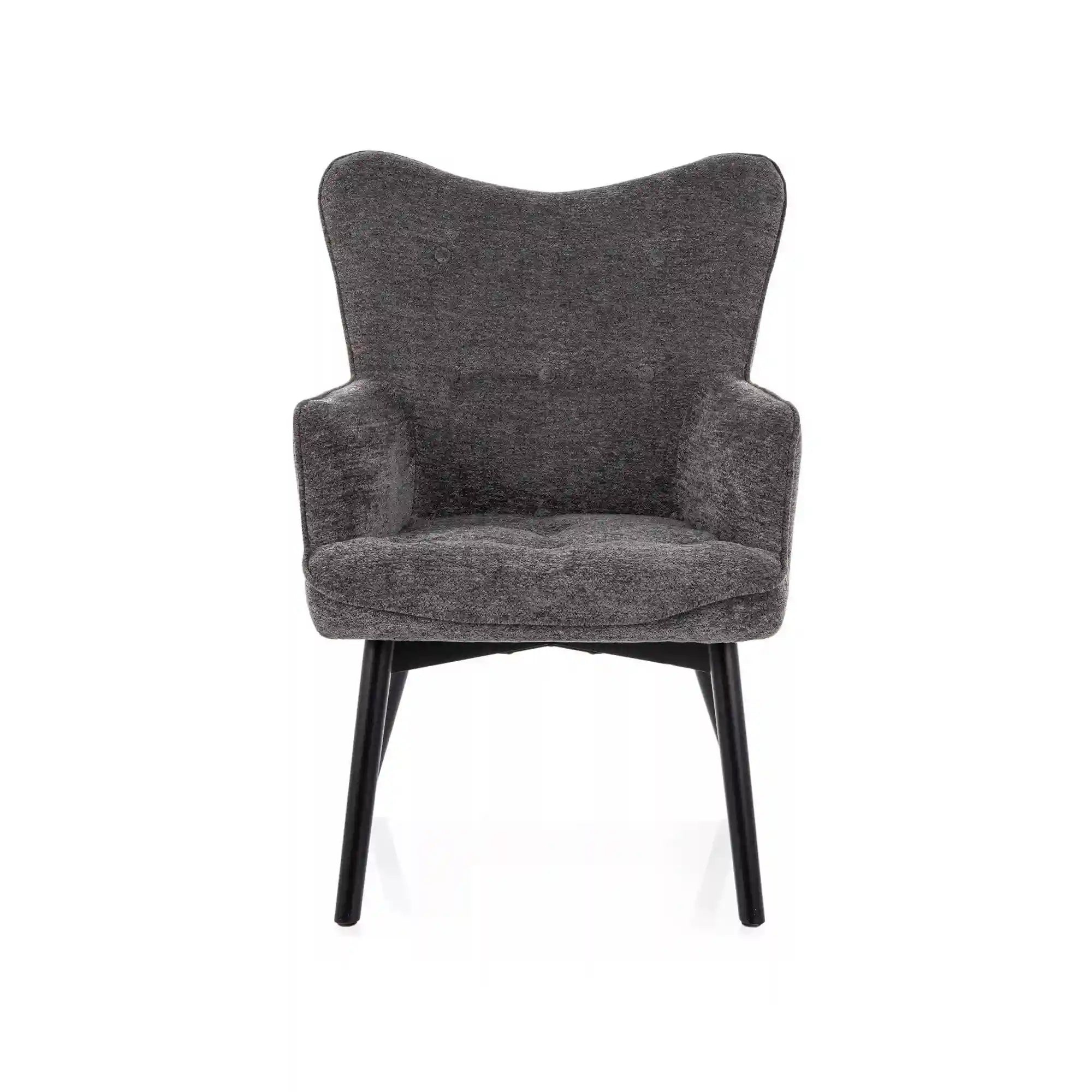 Fotoliu CARMEN, stofa clasica gri inchis - Raven 15, 72x75x99 cm