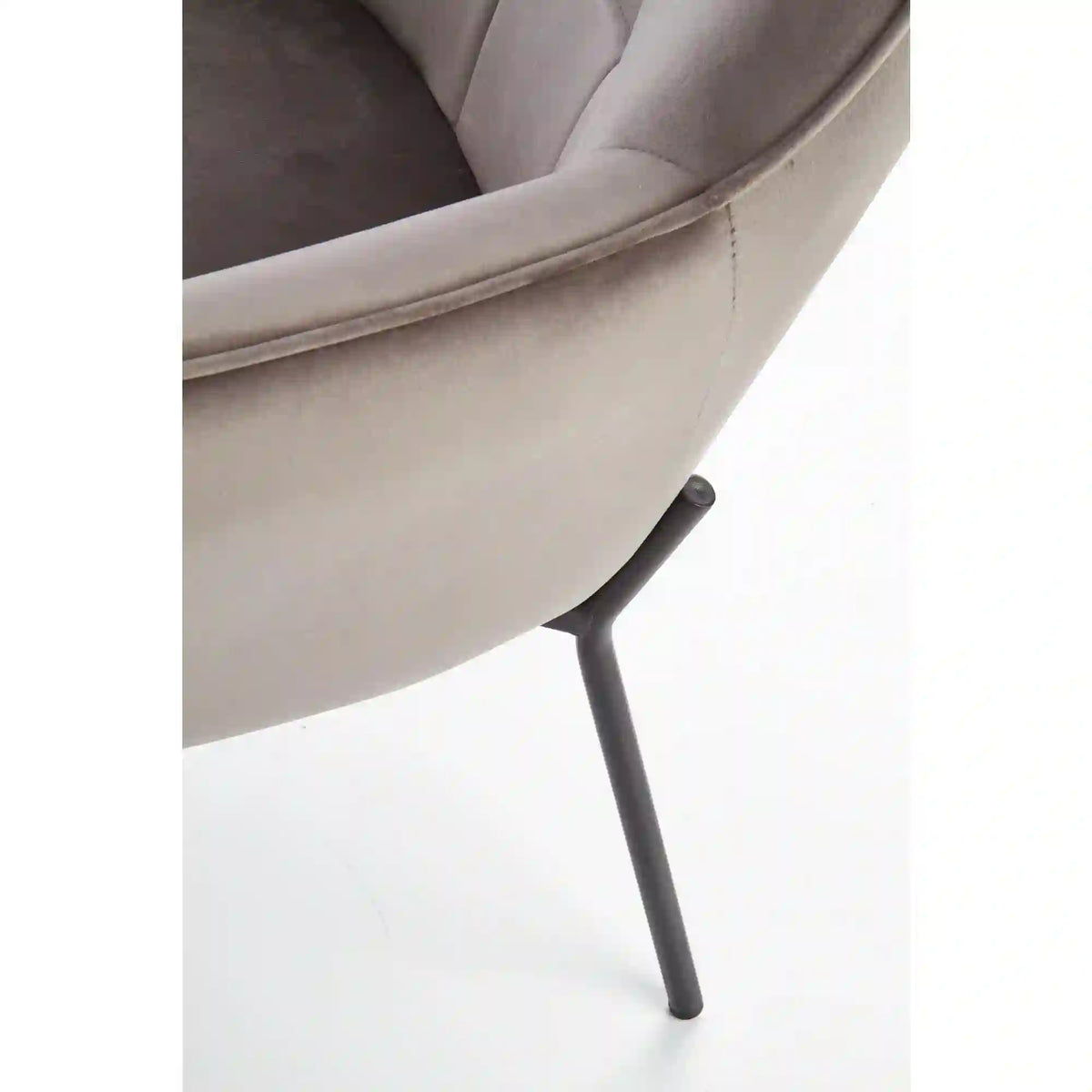 Fotoliu CASTEL, stofa catifelata gri - Bluvel 14, 71x79x97 cm