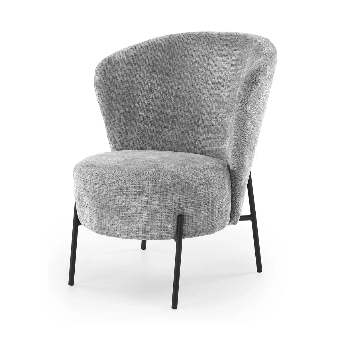 Fotoliu CEZAR, gri/negru, stofa catifelata/otel, 70x79x85 cm