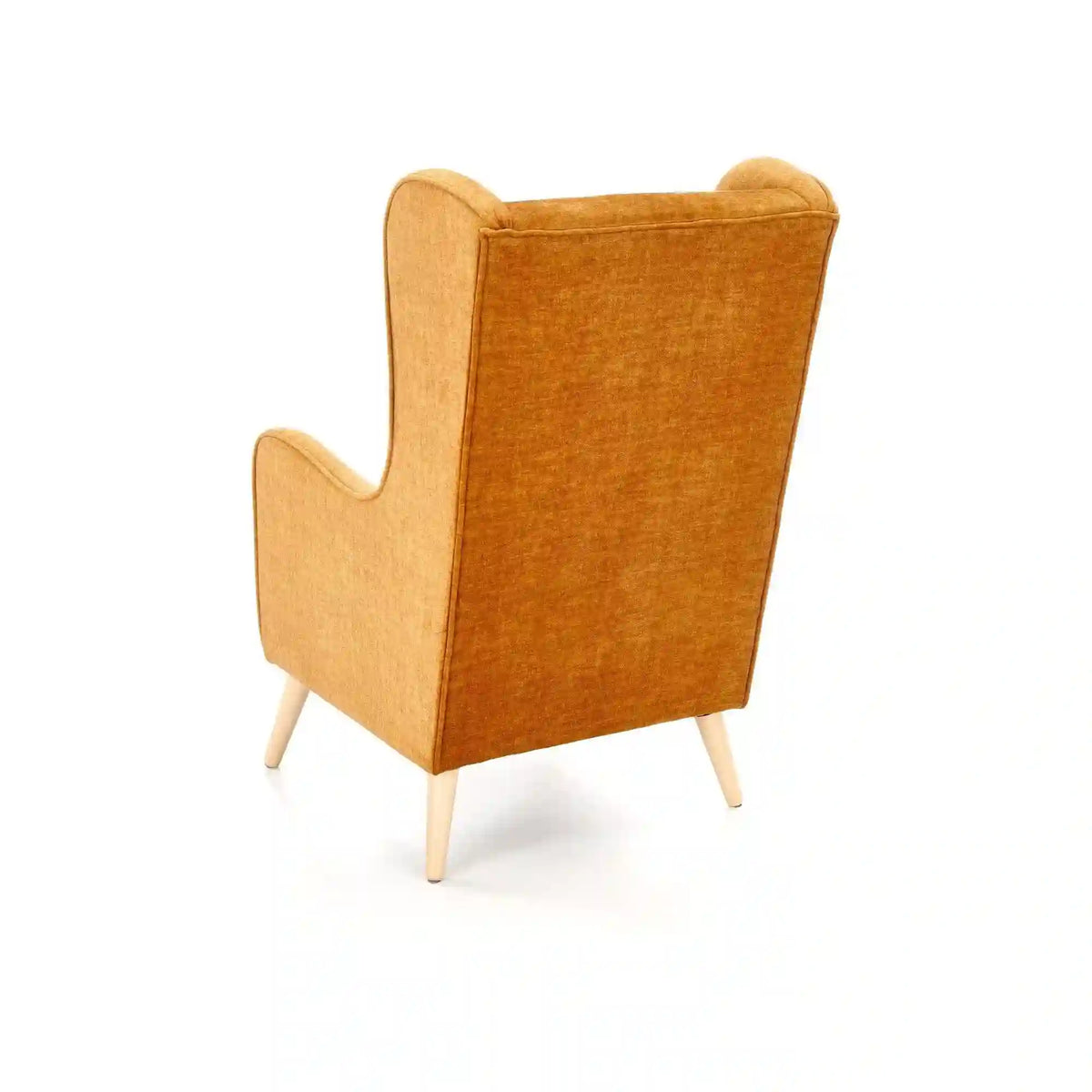 Fotoliu CHESTER 2, galben/stejar, stofa catifelata/lemn, 67x85x114 cm