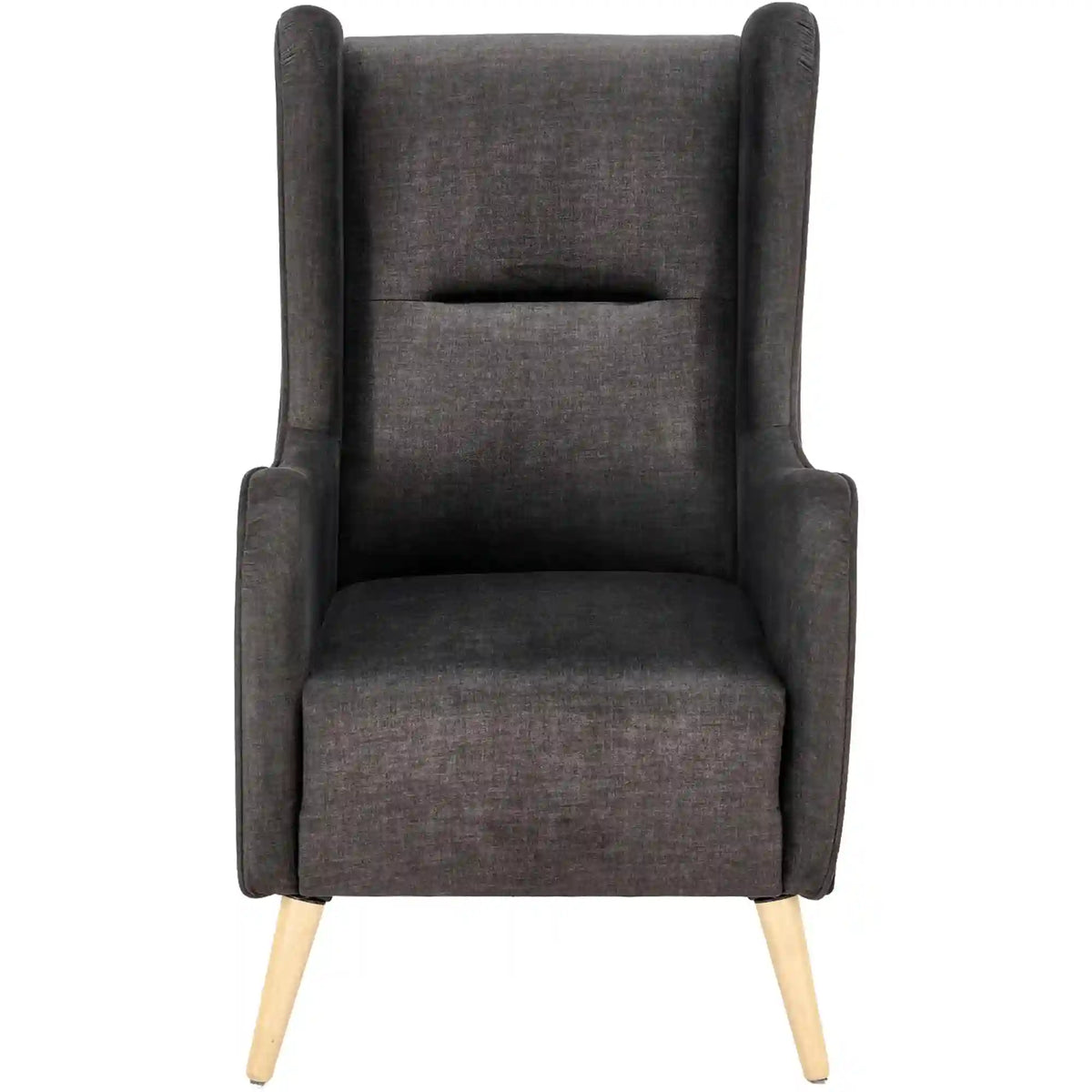 Fotoliu CHESTER, gri antracit/stejar, stofa catifelata/lemn, 67x85x114 cm
