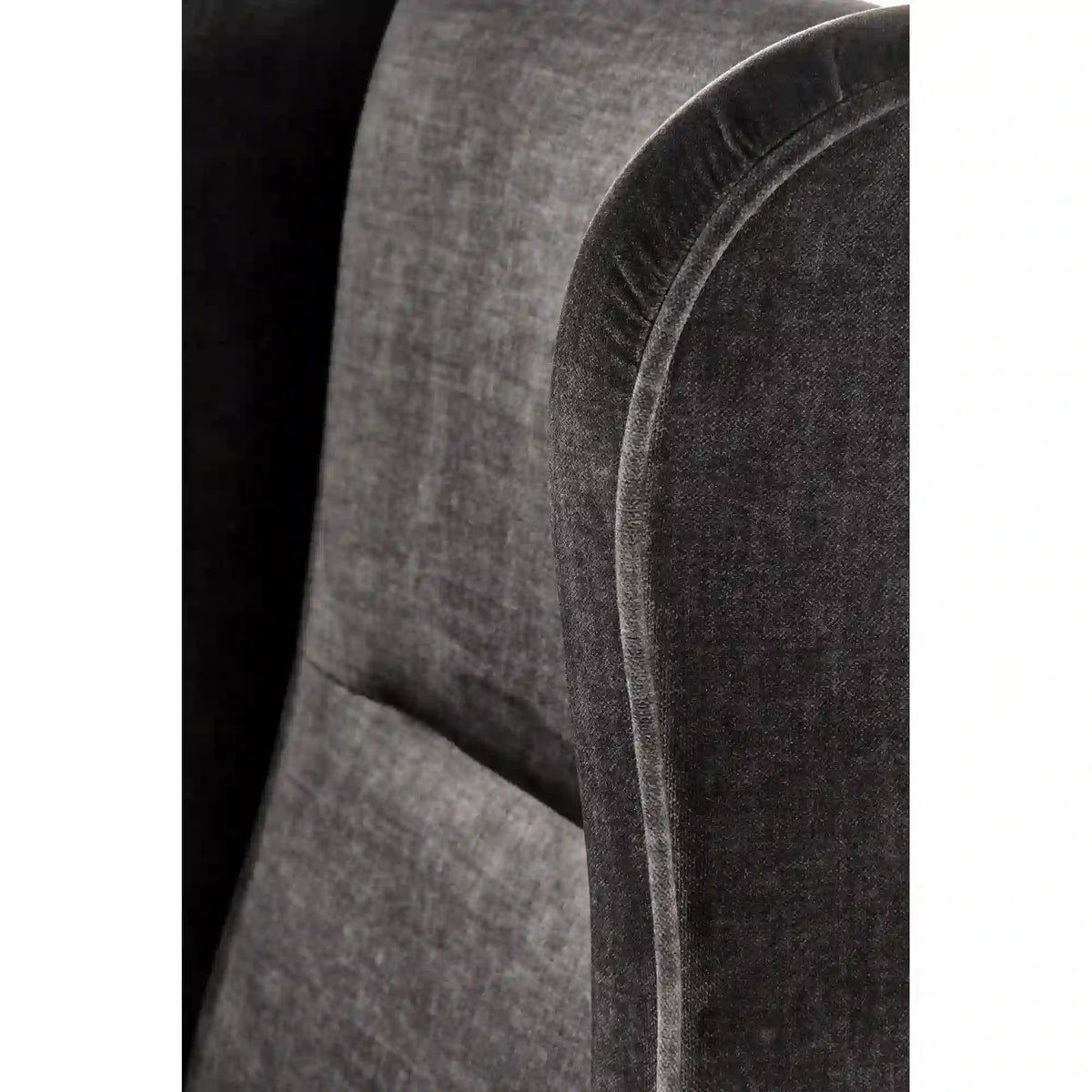 Fotoliu CHESTER, gri antracit/stejar, stofa catifelata/lemn, 67x85x114 cm