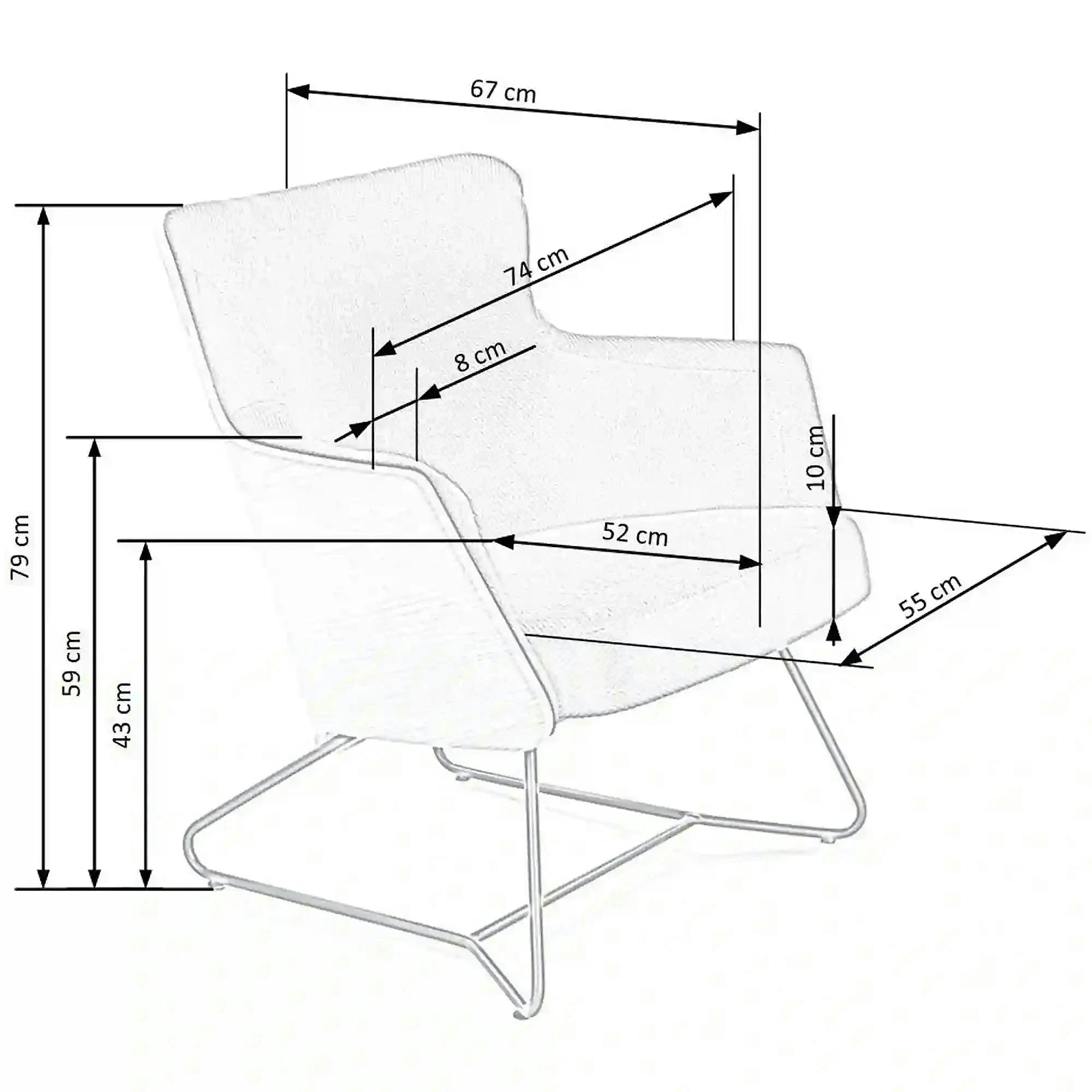 Fotoliu CHILLOUT, gri inchis, stofa, 74x67x79 cm