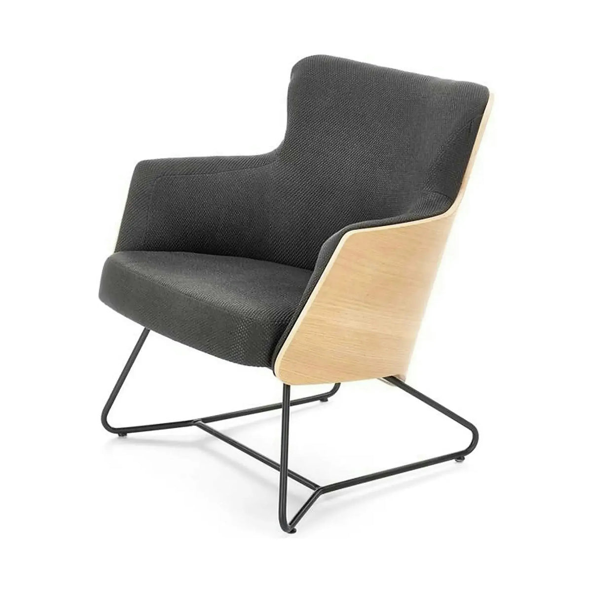 Fotoliu CHILLOUT, gri inchis, stofa, 74x67x79 cm