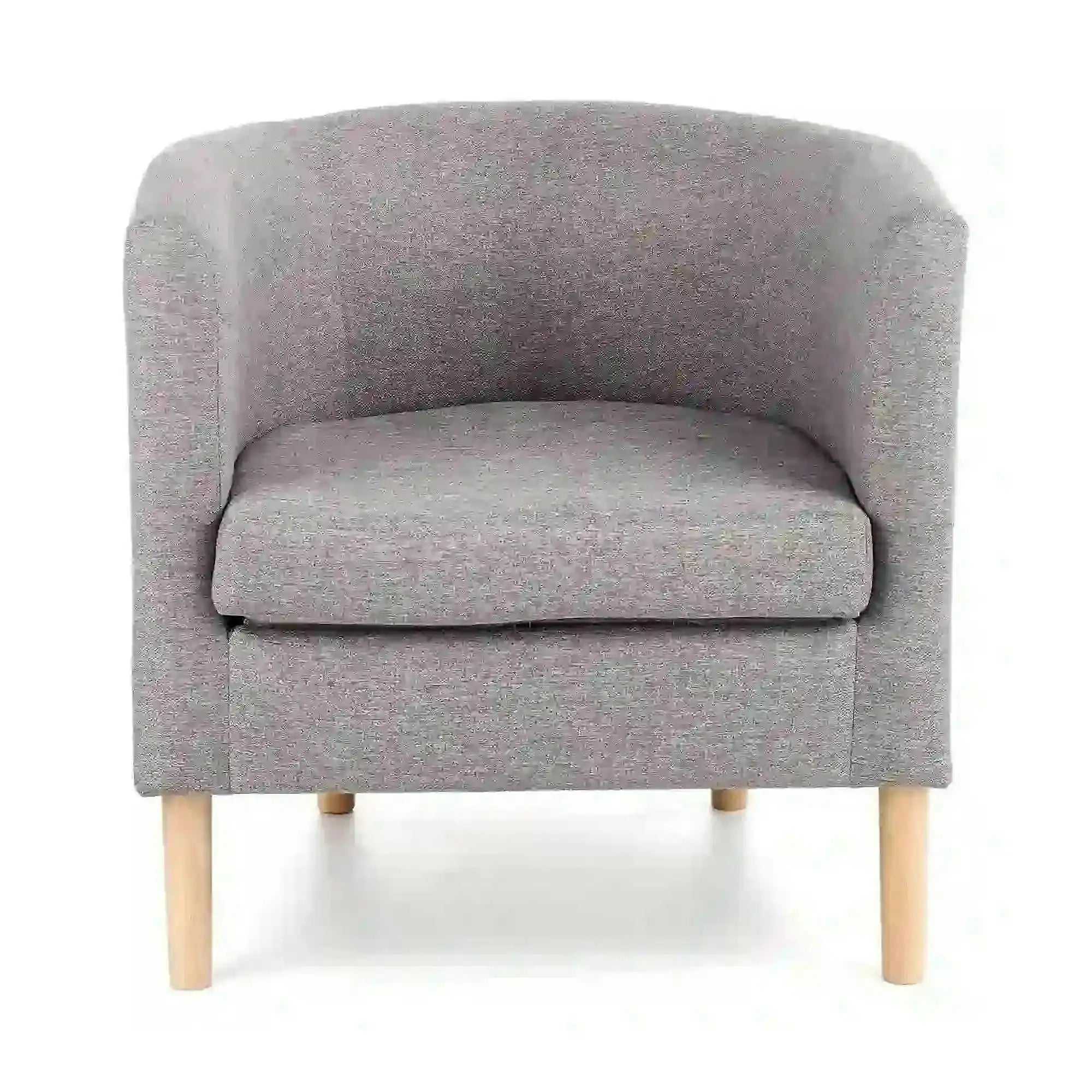 Fotoliu CLUBBY, gri/stejar natural, stofa clasica/lemn, 66x58x64 cm