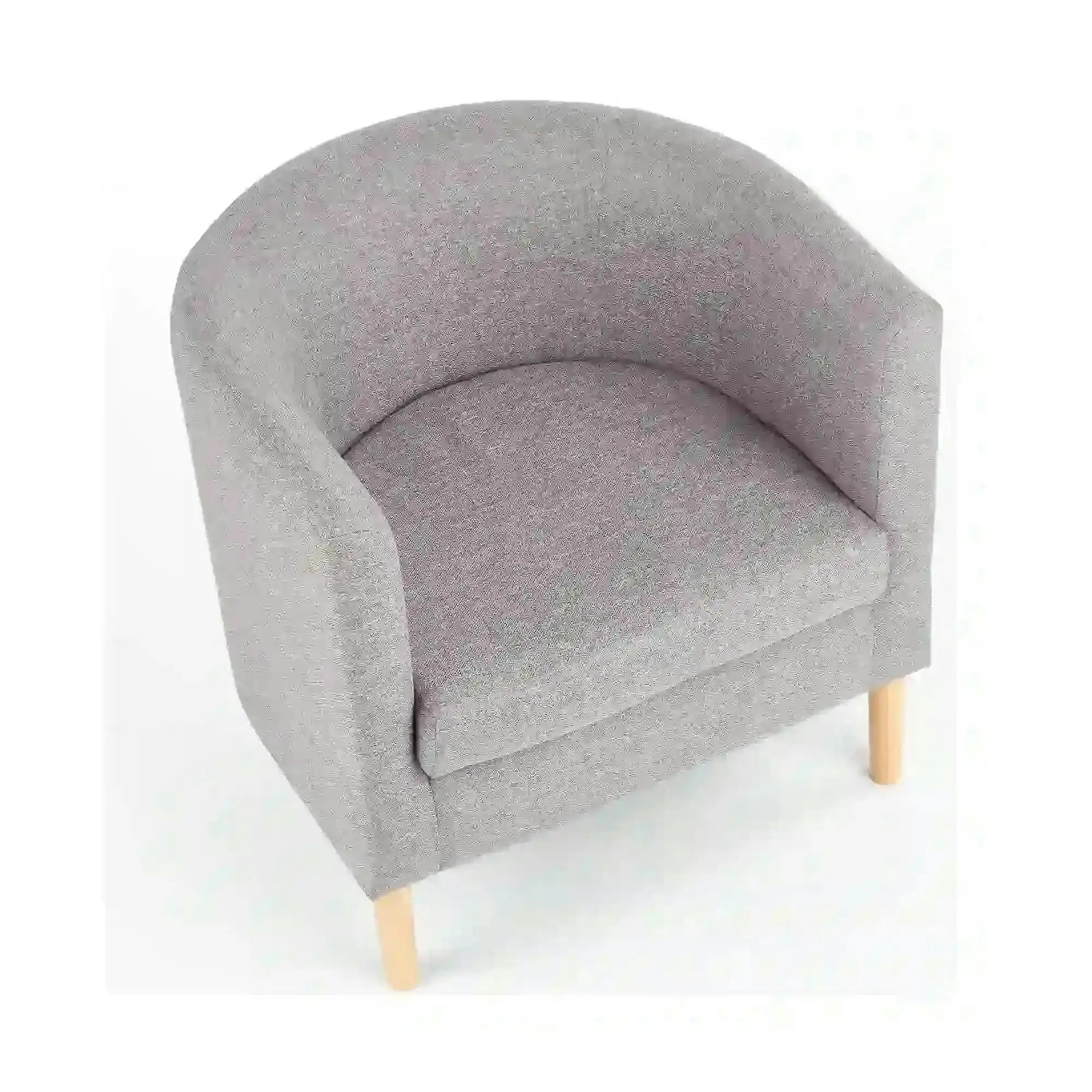 Fotoliu CLUBBY, gri/stejar natural, stofa clasica/lemn, 66x58x64 cm
