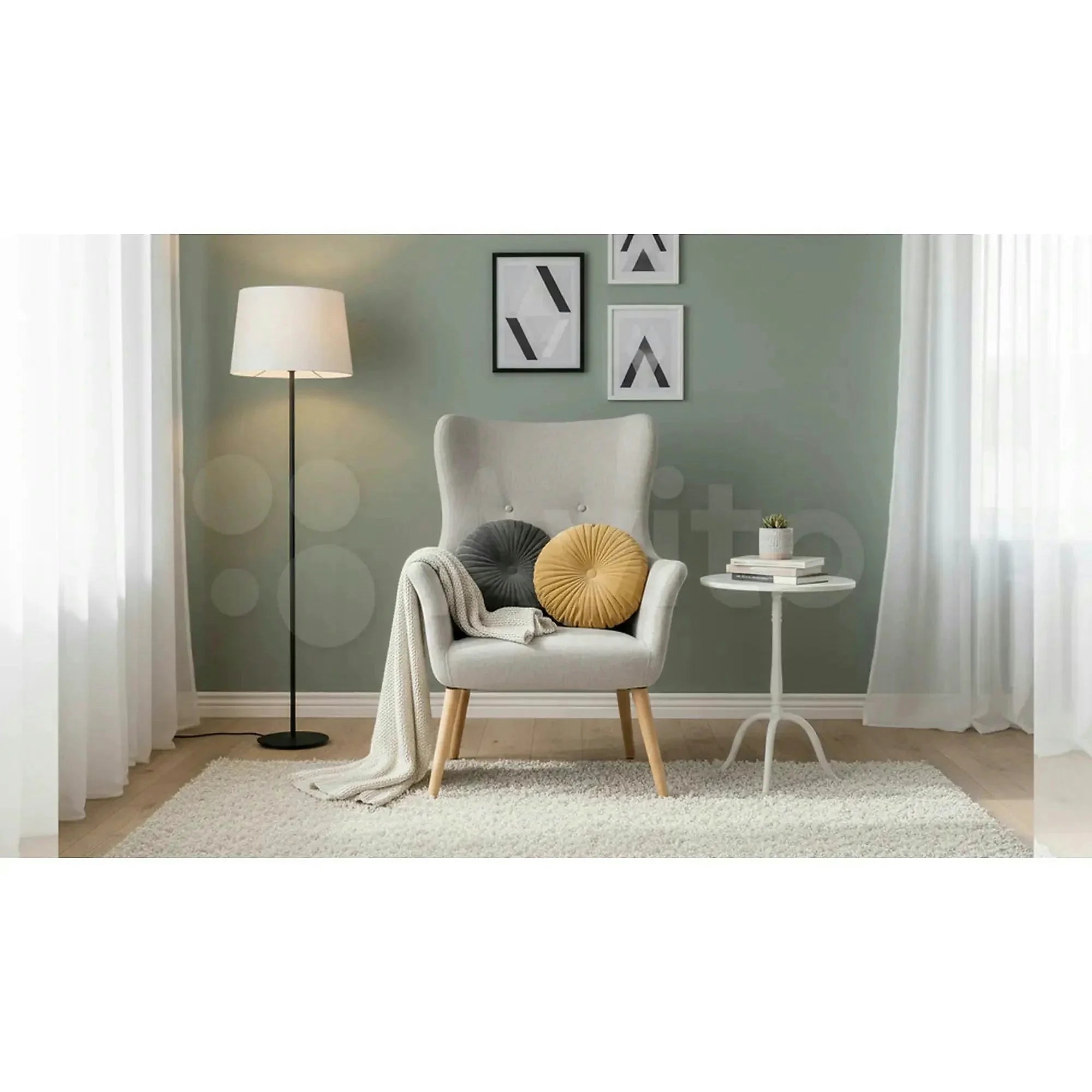 Fotoliu COTTO, gri deschis, lemn, 73x76x99 cm