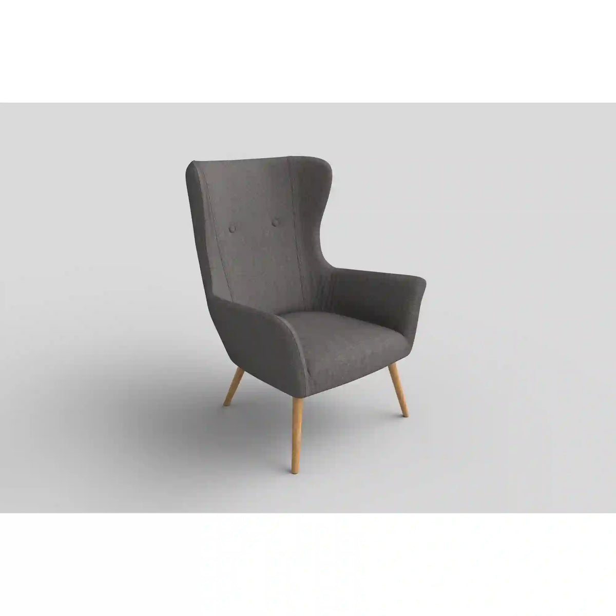 Fotoliu COTTO, gri inchis/stejar, lemn, 73x76x99 cm