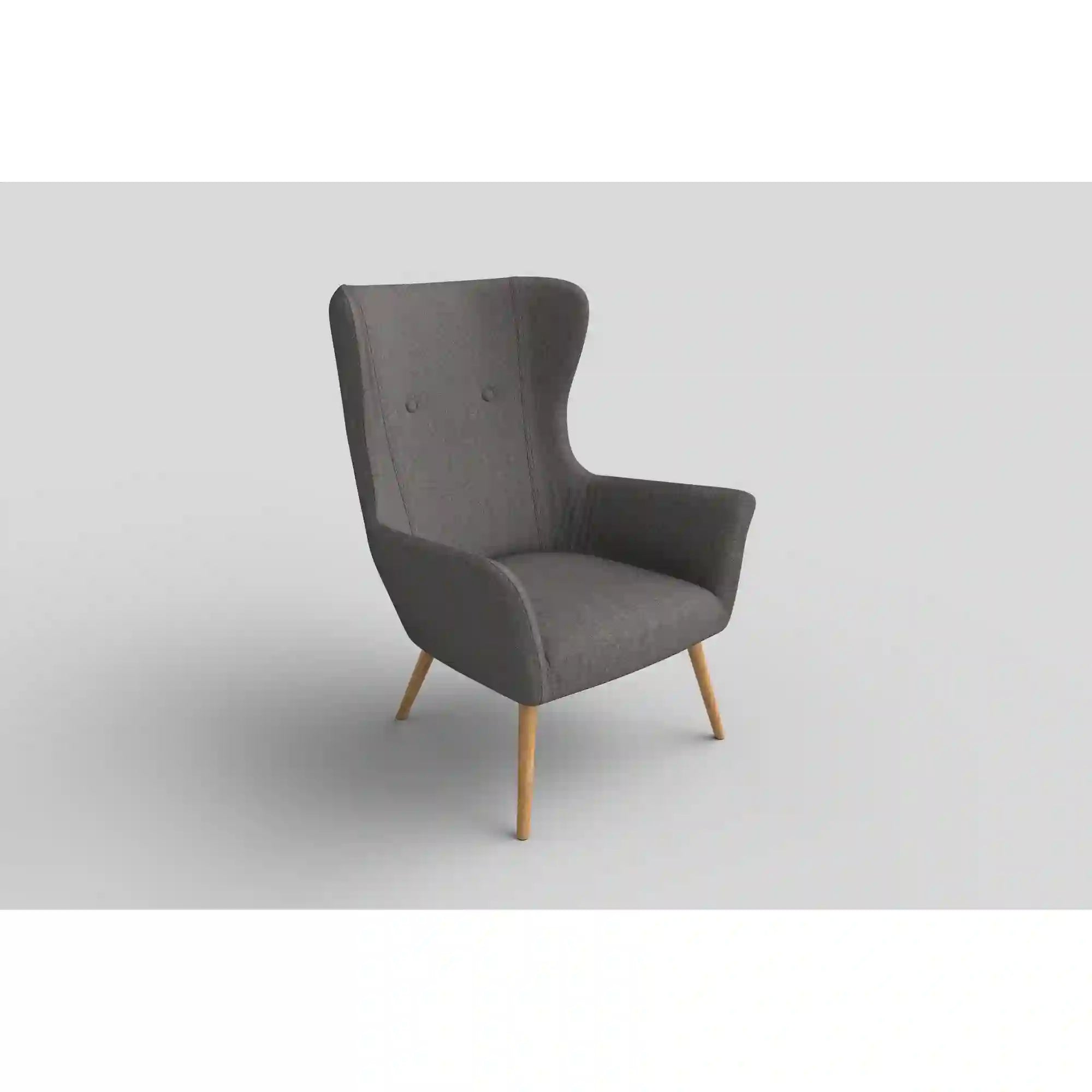 Fotoliu COTTO, gri inchis/stejar, lemn, 73x76x99 cm