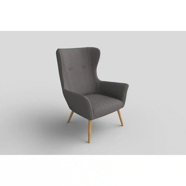 Fotoliu COTTO, gri inchis/stejar, lemn, 73x76x99 cm