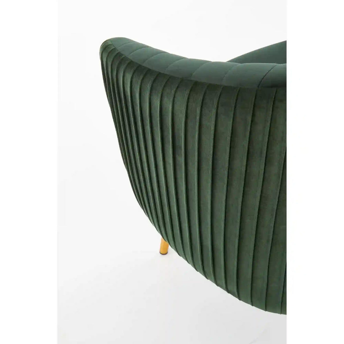 Fotoliu cafenea CROWN, verde inchis/auriu, stofa catifelata/otel, 78x72x80 cm
