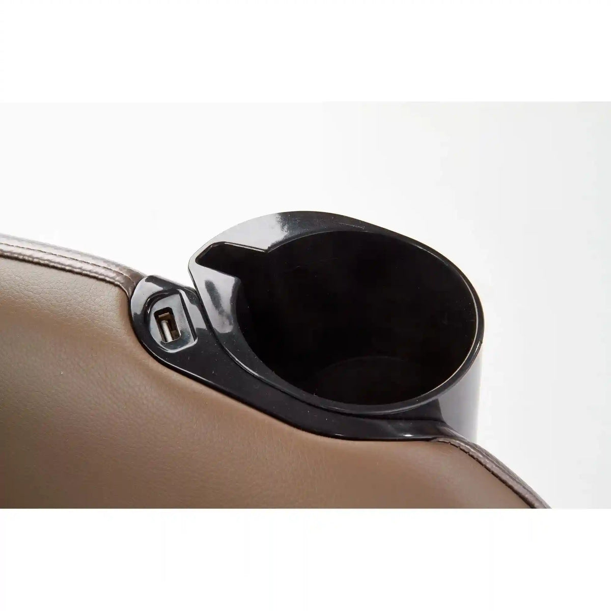 Fotoliu cu functie de masaj DOPIO, bej/negru, piele ecologica, 69x70x94 cm