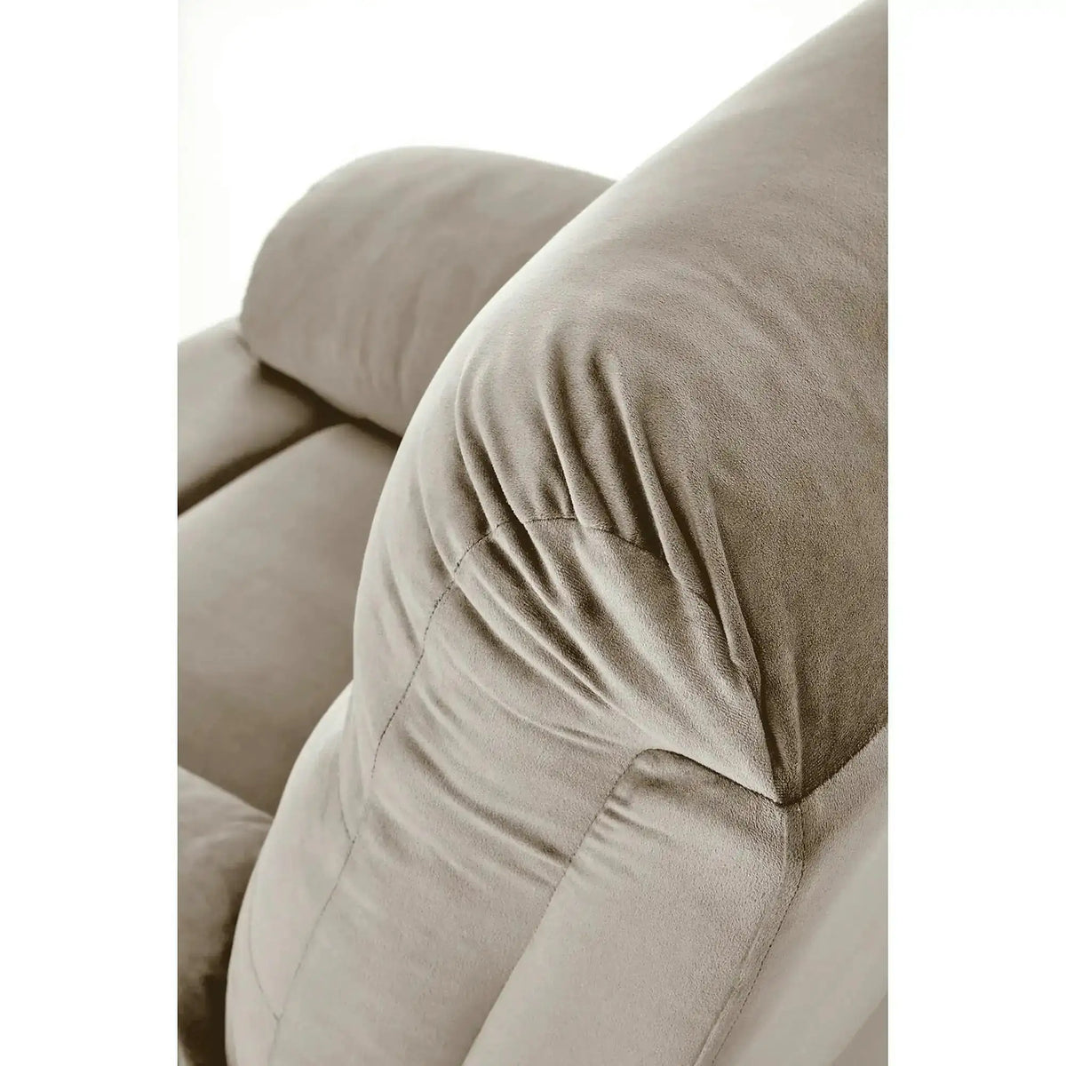 Fotoliu cu recliner DRAGER, bej/negru, stofa catifelata/metal, 88x90/160x105 cm