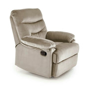 Fotoliu cu recliner DRAGER, bej/negru, stofa catifelata/metal, 88x90/160x105 cm