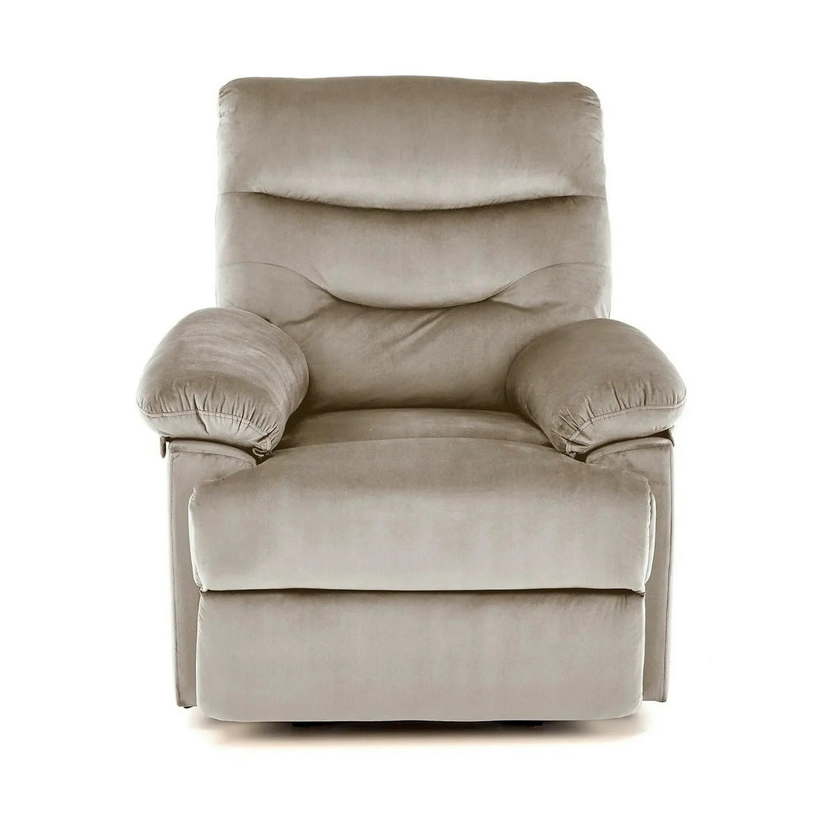 Fotoliu cu recliner DRAGER, bej/negru, stofa catifelata/metal, 88x90/160x105 cm