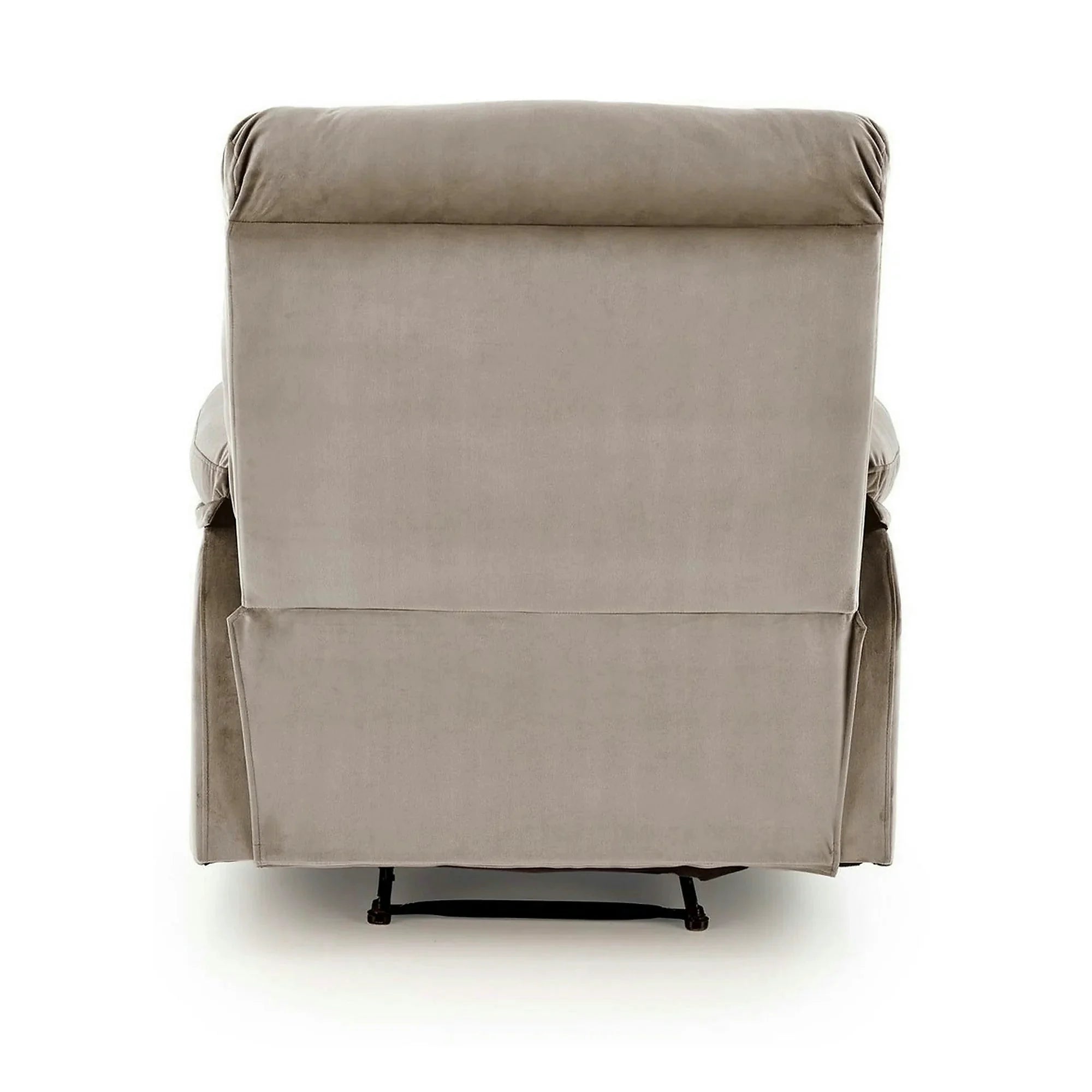 Fotoliu cu recliner DRAGER, bej/negru, stofa catifelata/metal, 88x90/160x105 cm