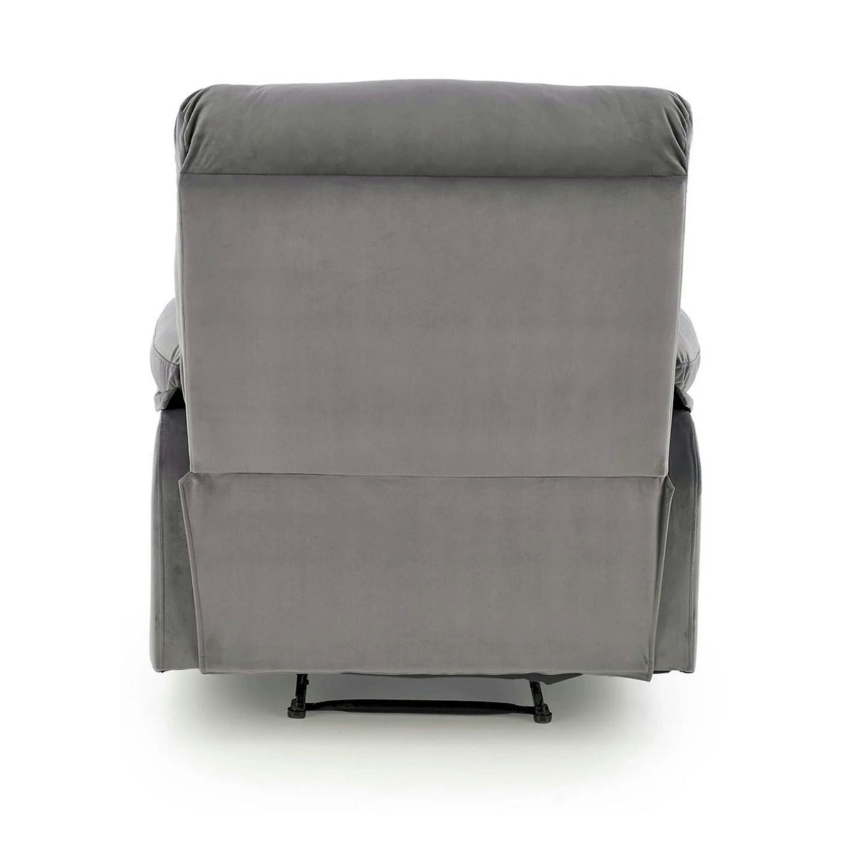 Fotoliu cu recliner DRAGER, gri/negru, stofa catifelata/metal, 88x90/160x105 cm